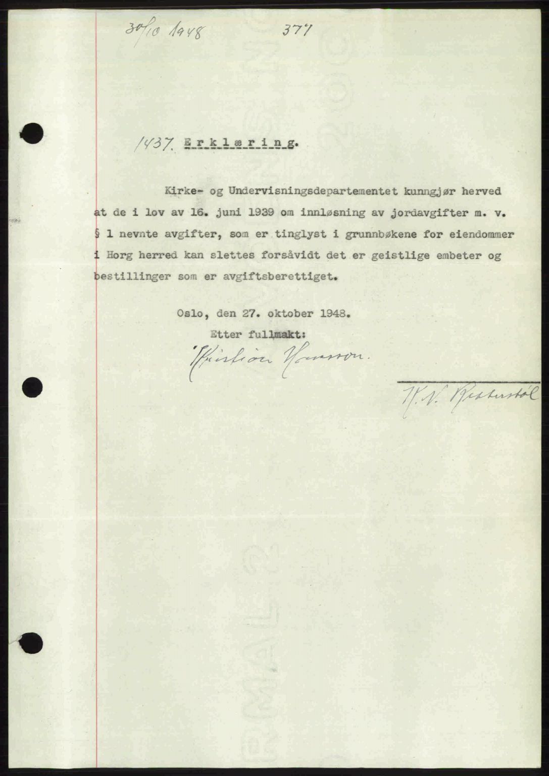 Gauldal sorenskriveri, SAT/A-0014/1/2/2C: Pantebok nr. A6, 1948-1948, Dagboknr: 1437/1948