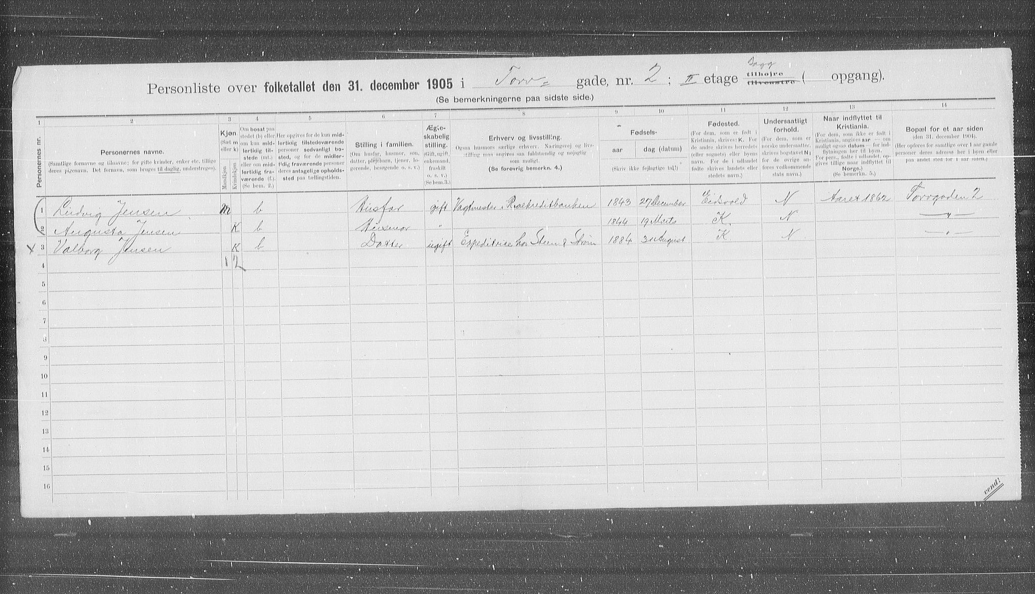 OBA, Kommunal folketelling 31.12.1905 for Kristiania kjøpstad, 1905, s. 60229