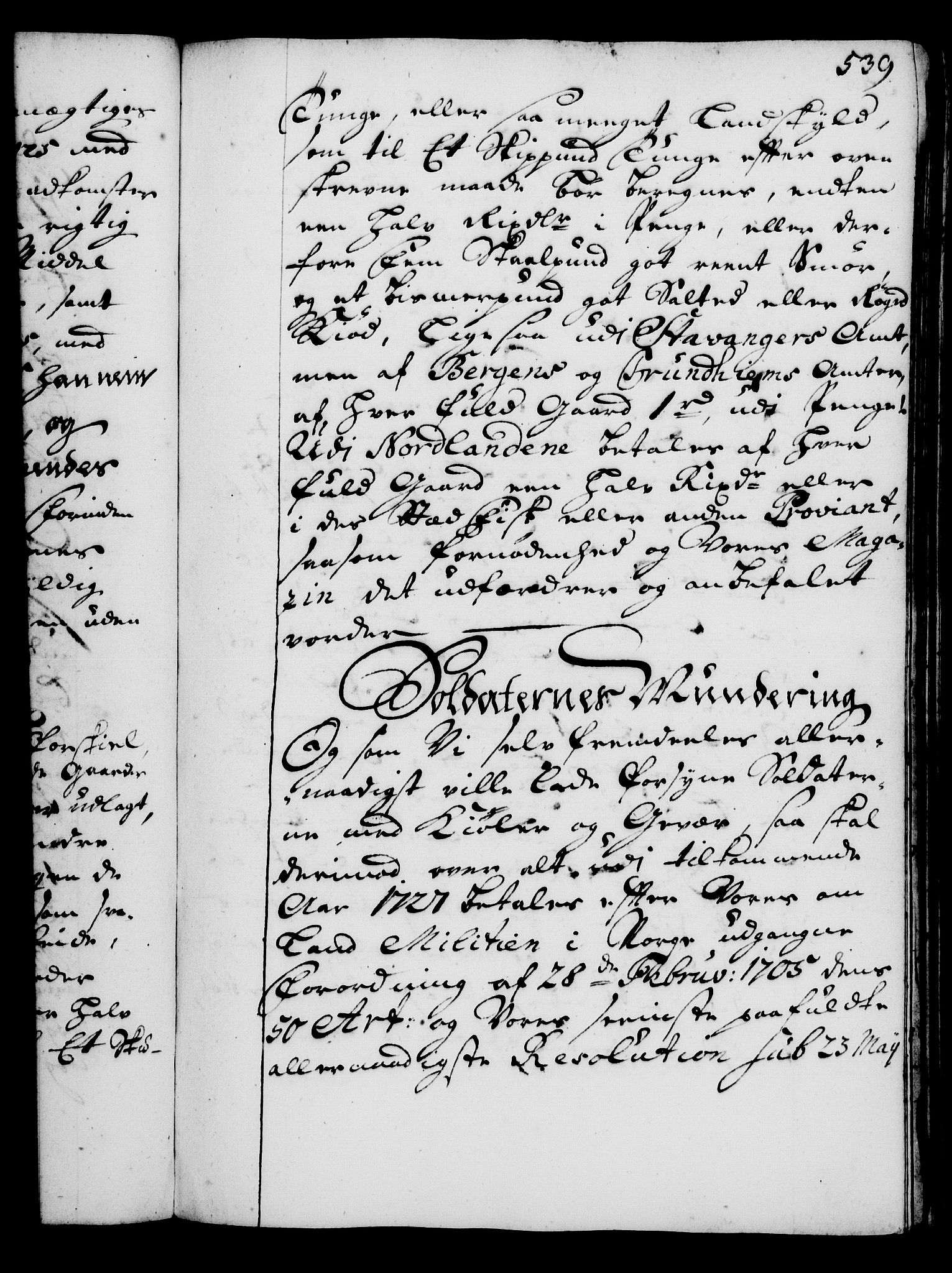 Rentekammeret, Kammerkanselliet, AV/RA-EA-3111/G/Gg/Gga/L0002: Norsk ekspedisjonsprotokoll med register (merket RK 53.2), 1723-1727, s. 539