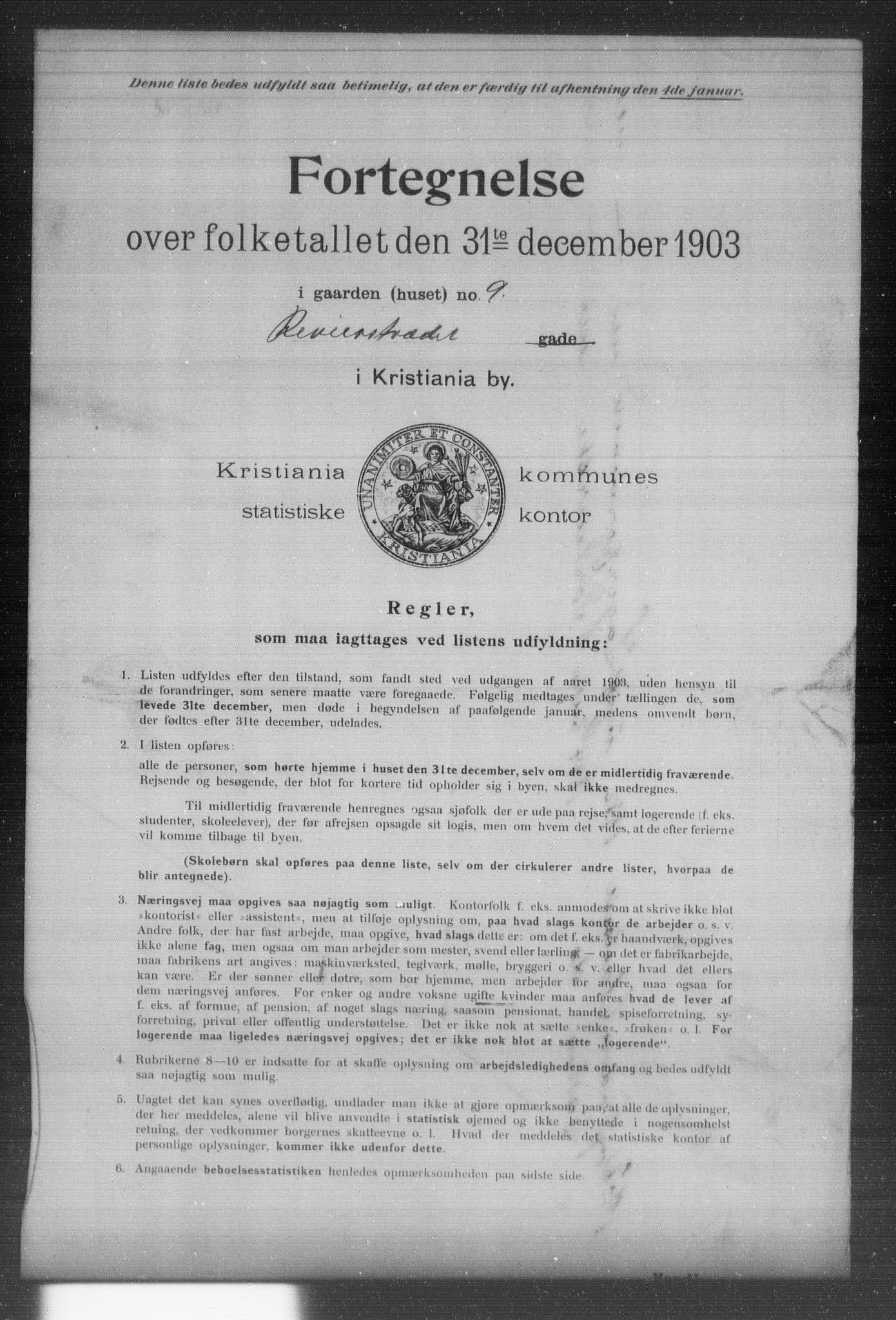 OBA, Kommunal folketelling 31.12.1903 for Kristiania kjøpstad, 1903, s. 16273