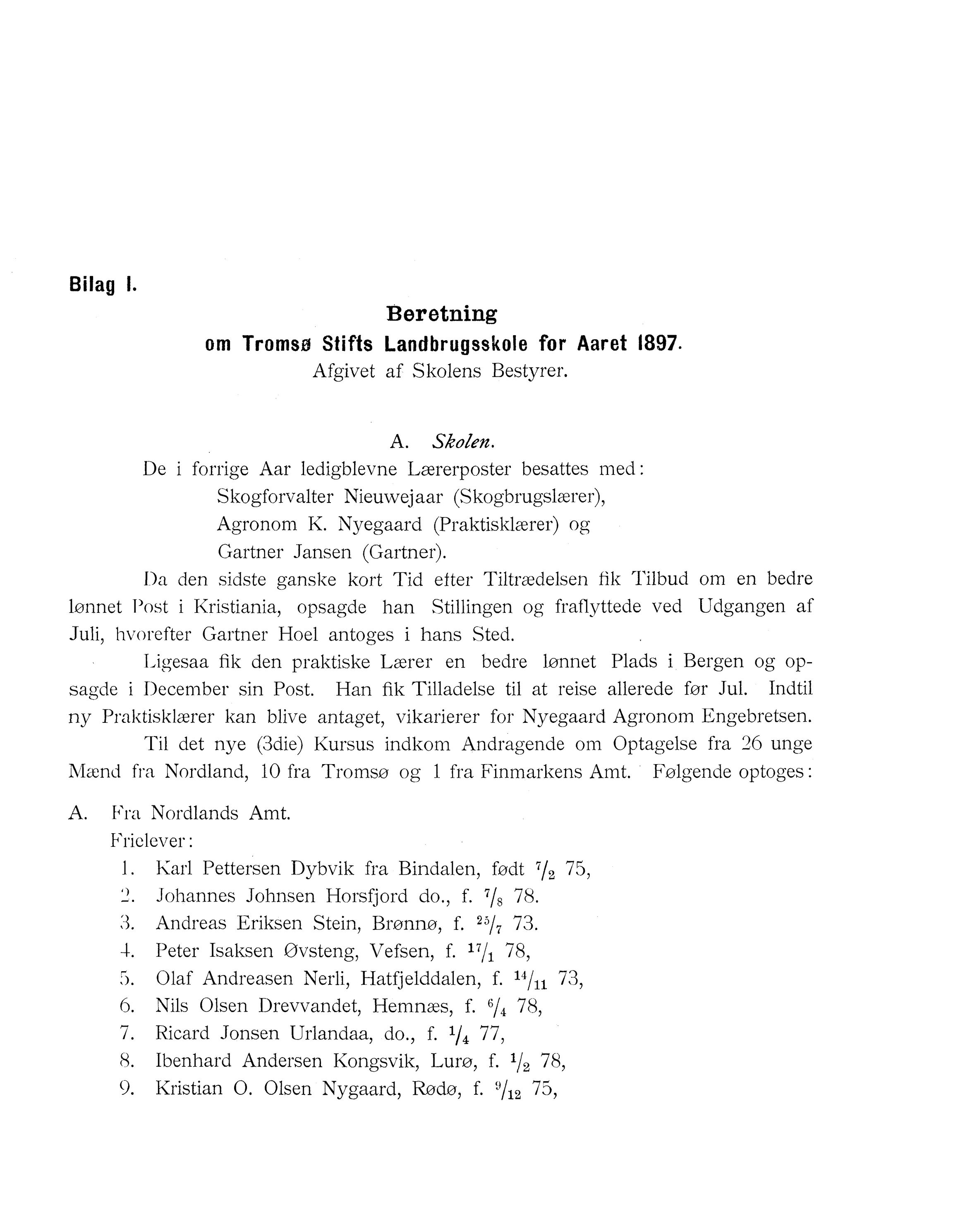 Nordland Fylkeskommune. Fylkestinget, AIN/NFK-17/176/A/Ac/L0021: Fylkestingsforhandlinger 1898, 1898