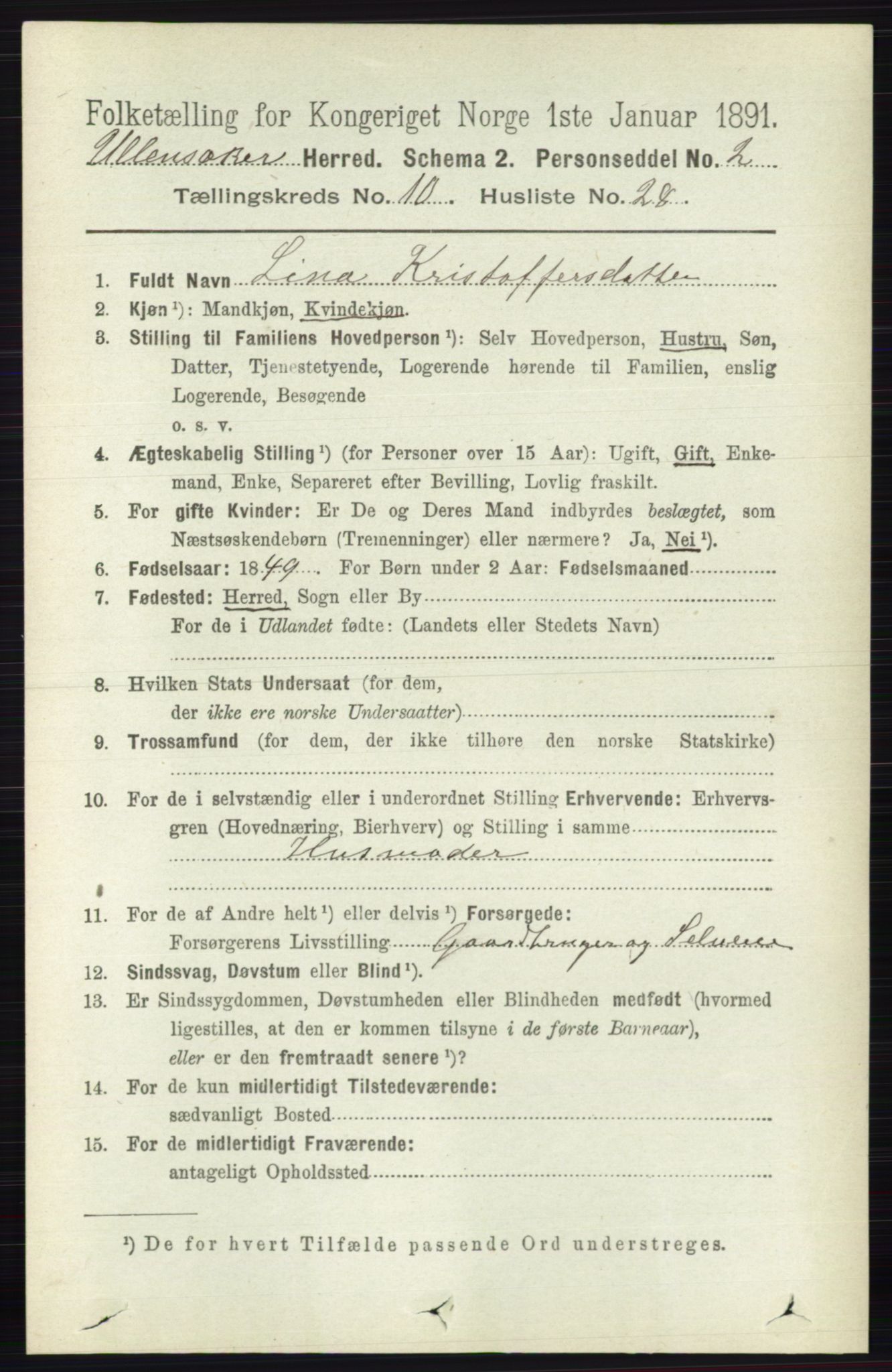 RA, Folketelling 1891 for 0235 Ullensaker herred, 1891, s. 4689