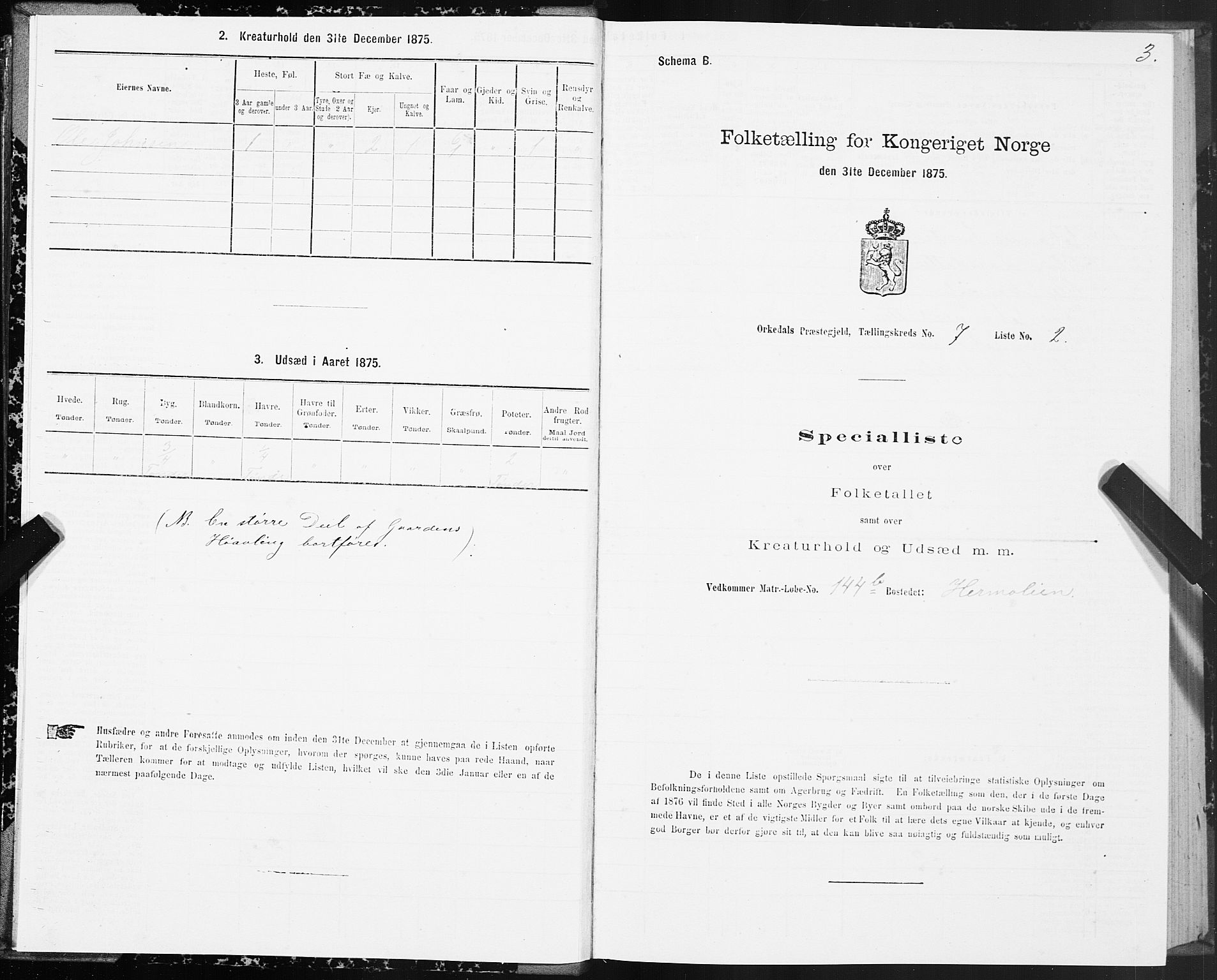 SAT, Folketelling 1875 for 1638P Orkdal prestegjeld, 1875, s. 4003