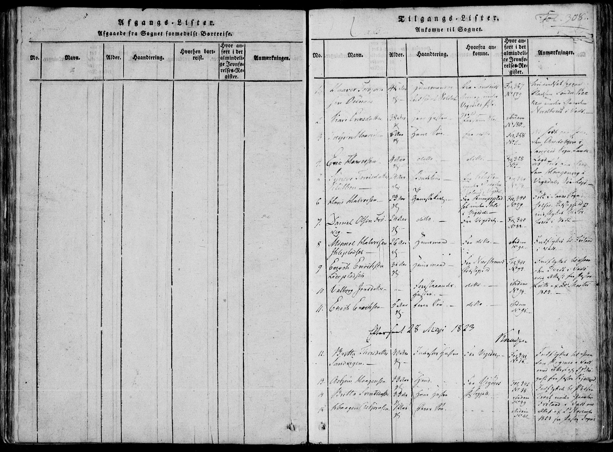 Skjold sokneprestkontor, AV/SAST-A-101847/H/Ha/Haa/L0004: Ministerialbok nr. A 4 /2, 1815-1830, s. 308
