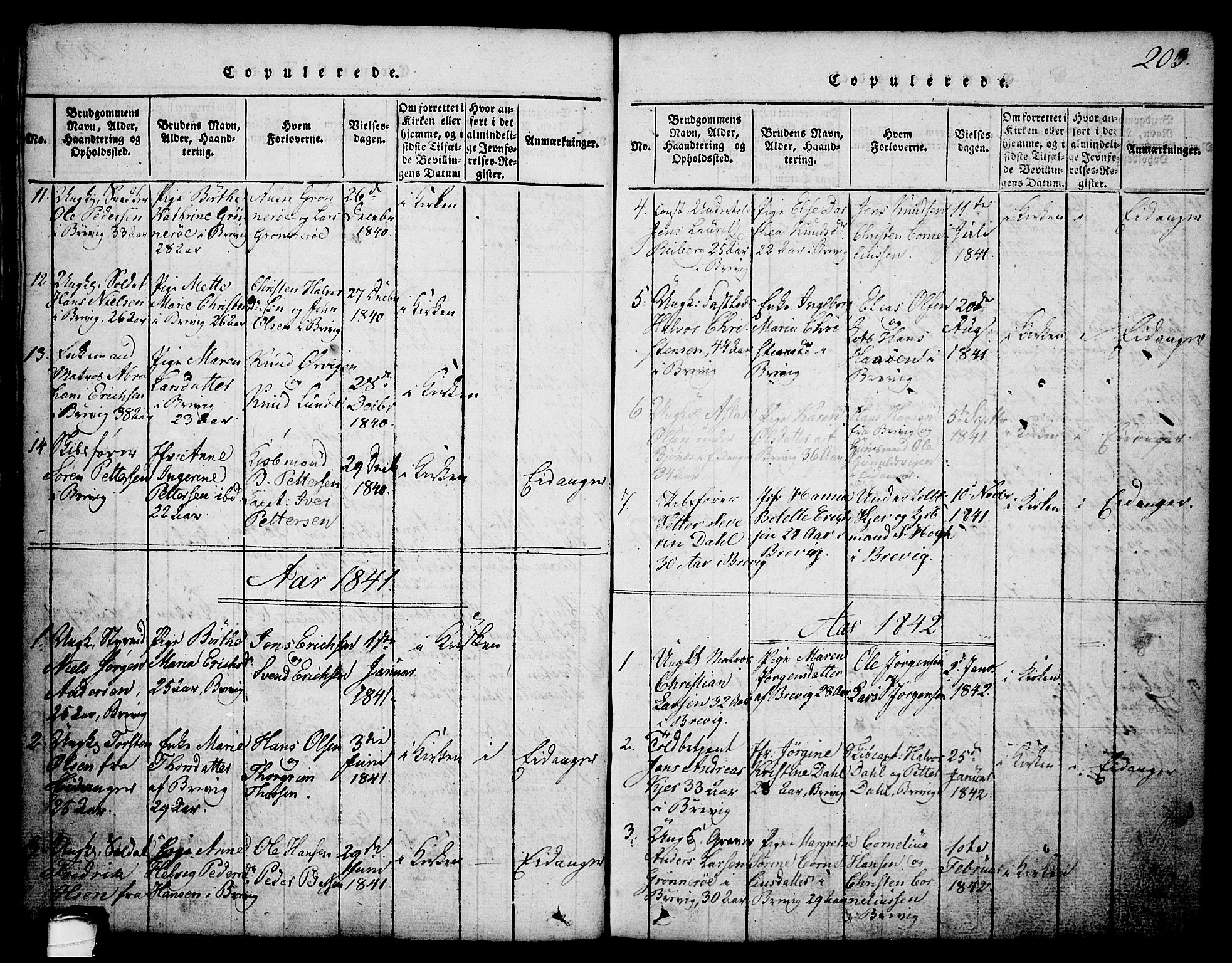 Brevik kirkebøker, AV/SAKO-A-255/G/Ga/L0001: Klokkerbok nr. 1, 1814-1845, s. 203