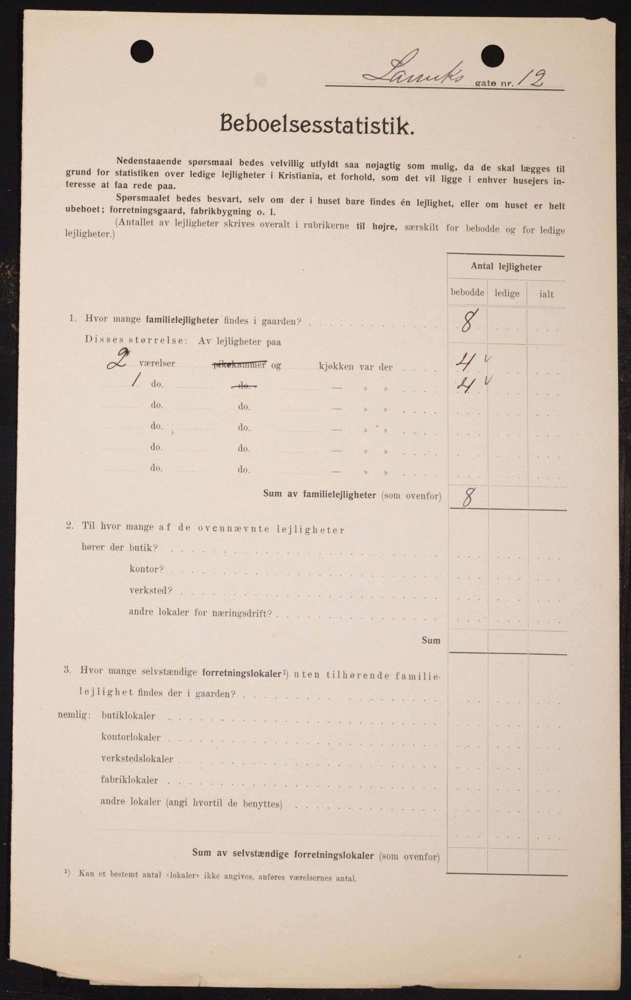 OBA, Kommunal folketelling 1.2.1909 for Kristiania kjøpstad, 1909, s. 52192