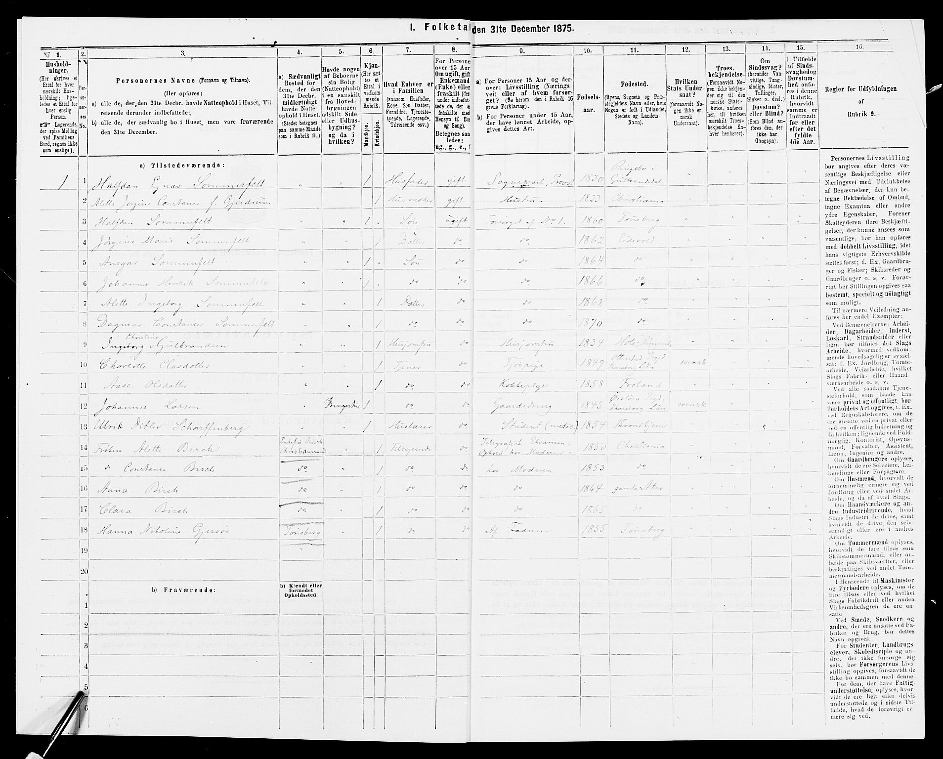 SAK, Folketelling 1875 for 0919P Froland prestegjeld, 1875, s. 38