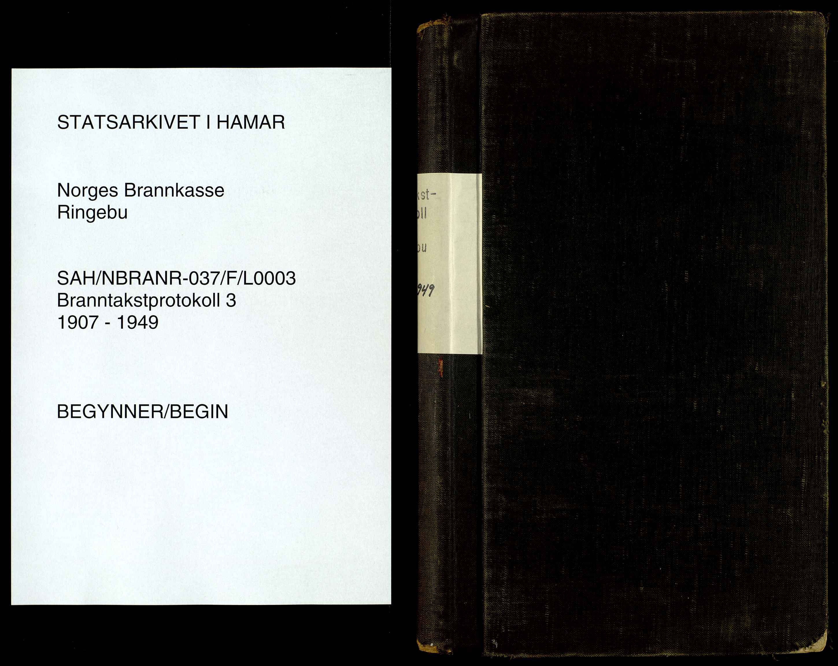 Norges Brannkasse, Ringebu, SAH/NBRANR-037/F/L0003: Branntakstprotokoll, 1907-1949
