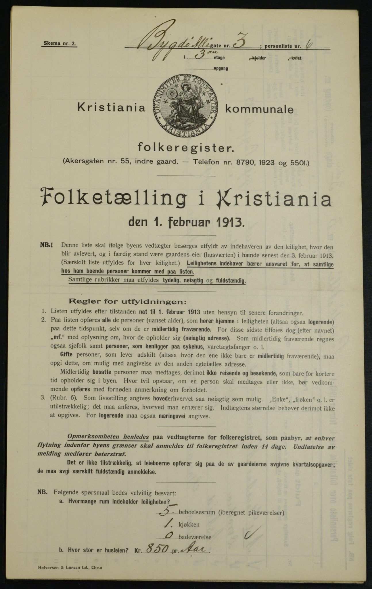 OBA, Kommunal folketelling 1.2.1913 for Kristiania, 1913, s. 10194