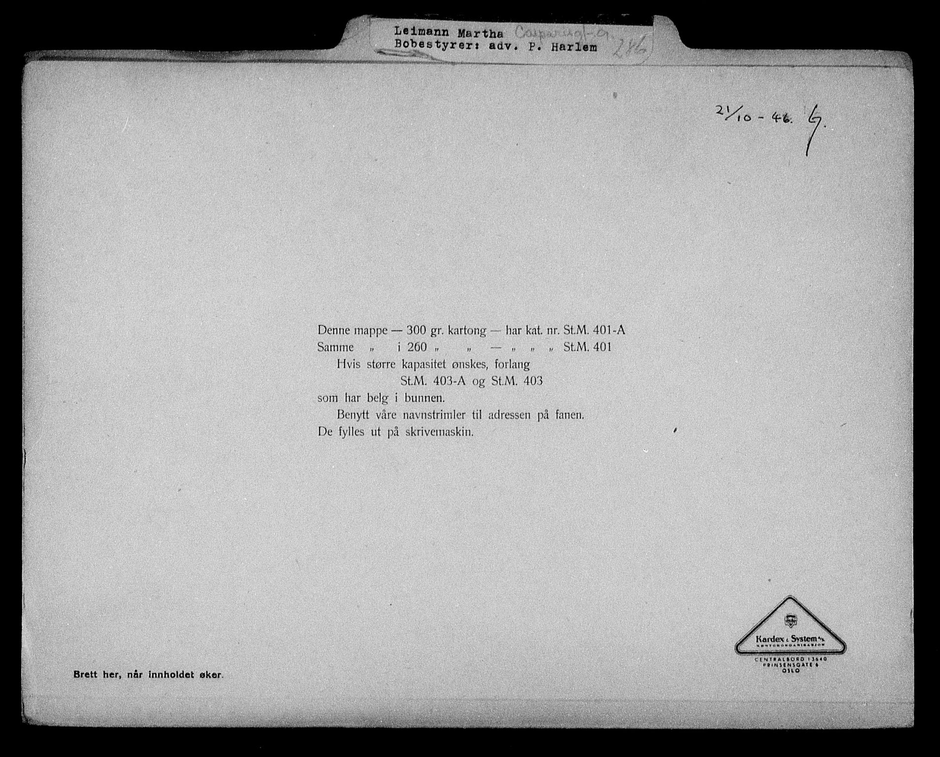 Justisdepartementet, Tilbakeføringskontoret for inndratte formuer, RA/S-1564/H/Hc/Hcc/L0955: --, 1945-1947, s. 683