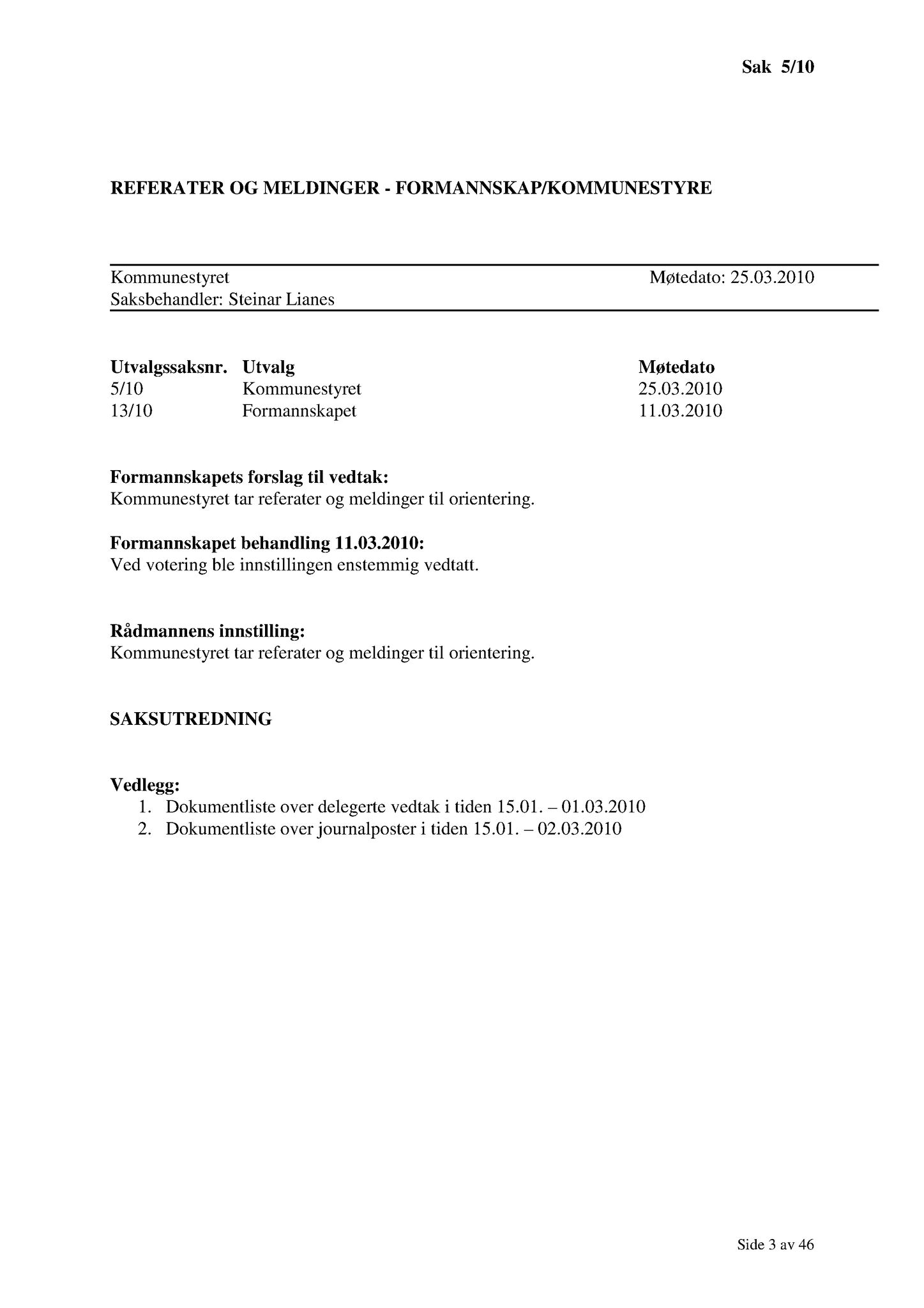 Klæbu Kommune, TRKO/KK/01-KS/L003: Kommunestyret - Møtedokumenter, 2010, s. 61