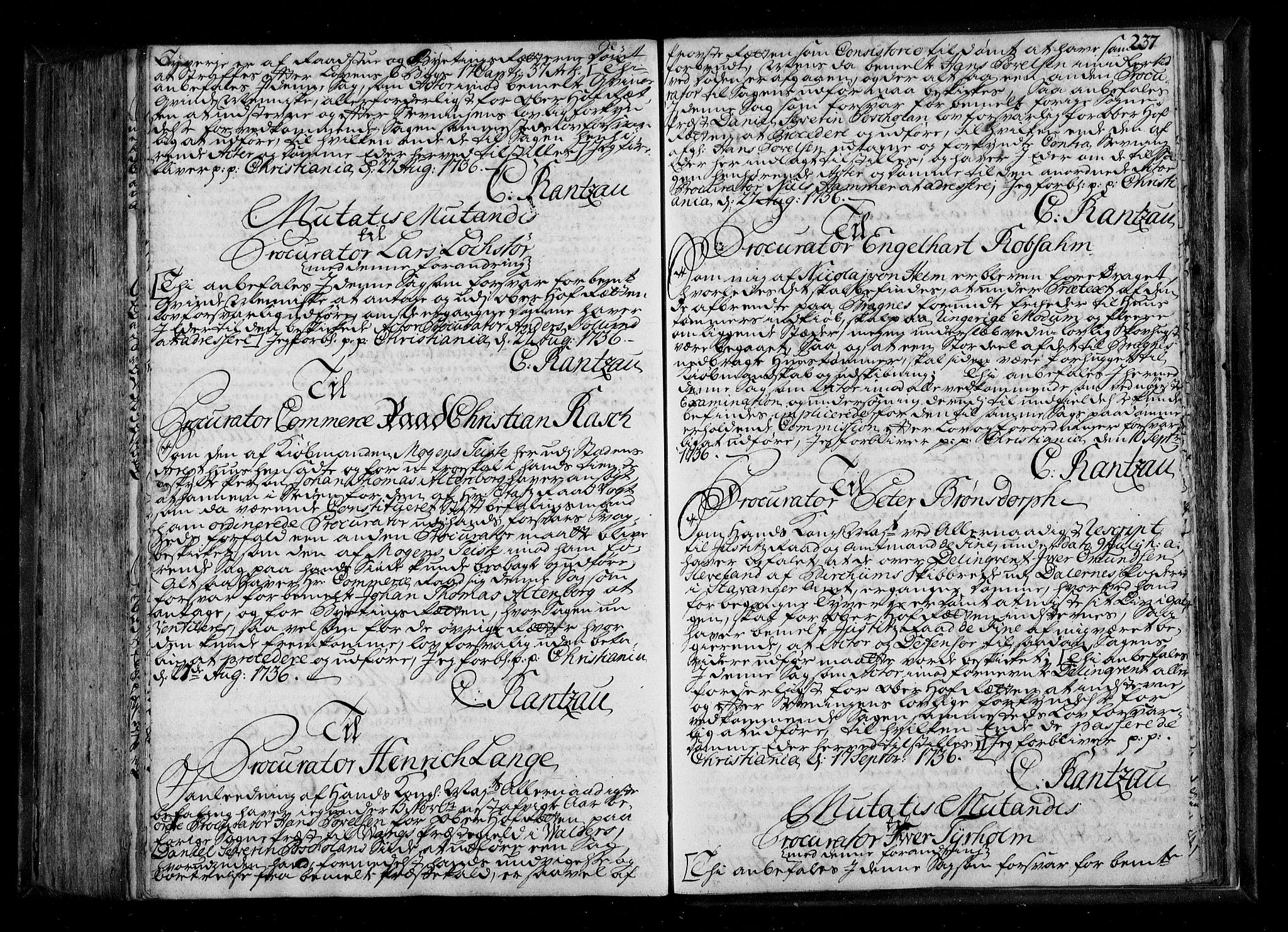 Stattholderembetet 1572-1771, RA/EA-2870/Be/L0011: Kopibok for beneficia paupertatis, 1726-1739, s. 236b-237a