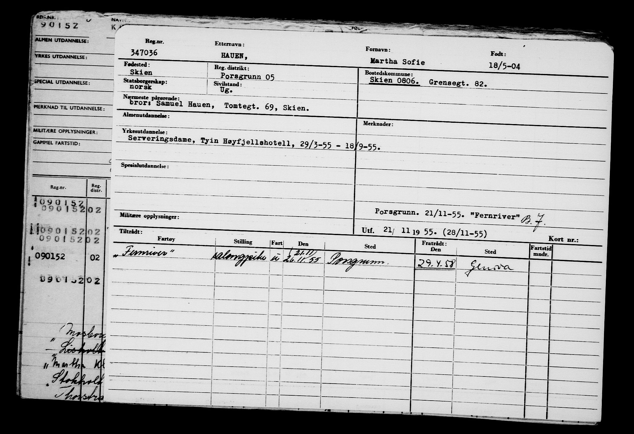 Direktoratet for sjømenn, RA/S-3545/G/Gb/L0053: Hovedkort, 1904, s. 498