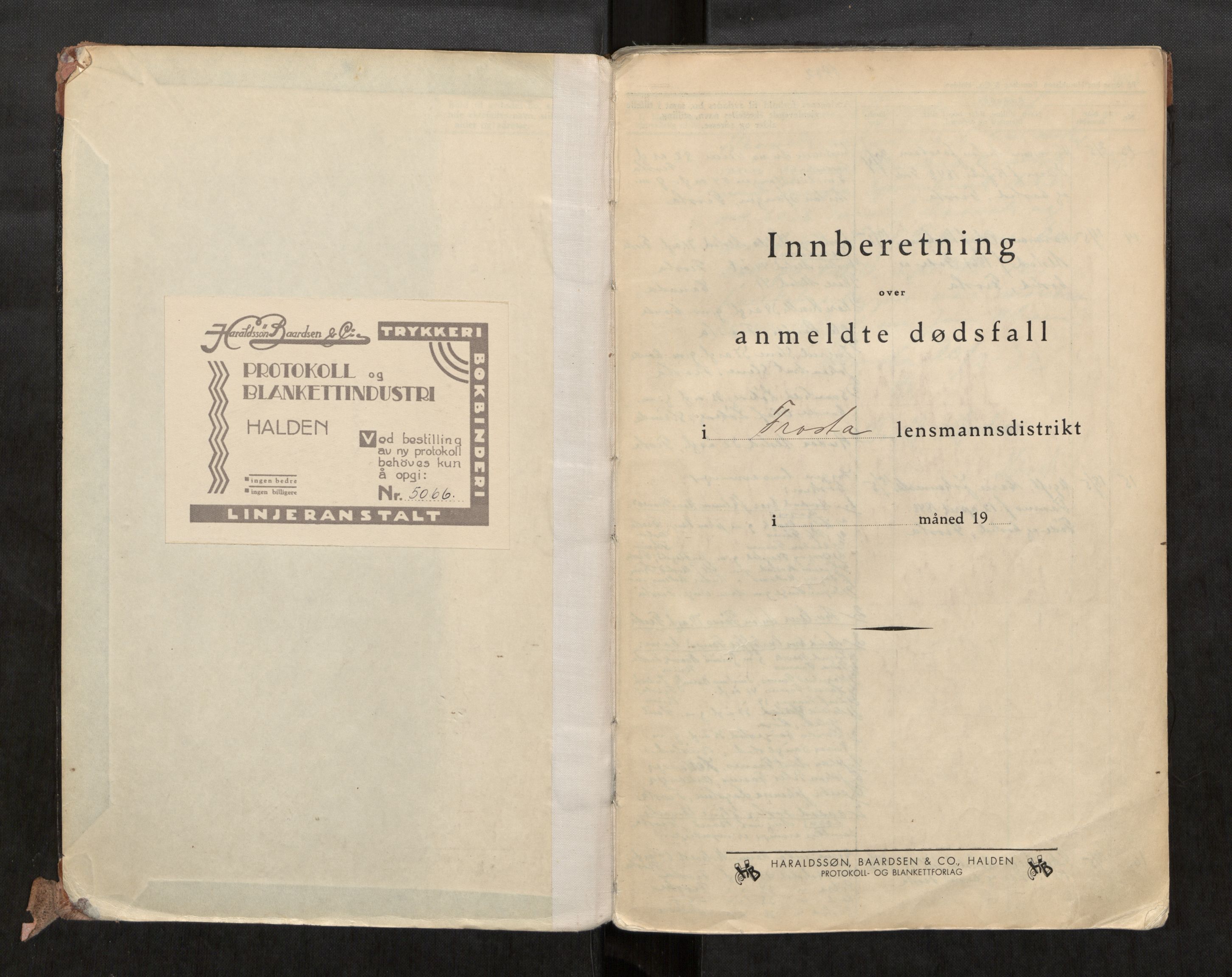 Frosta lensmannskontor, AV/SAT-A-1023/3/Ga/L0002: Dødsfallsprotokoll, 1932-1947