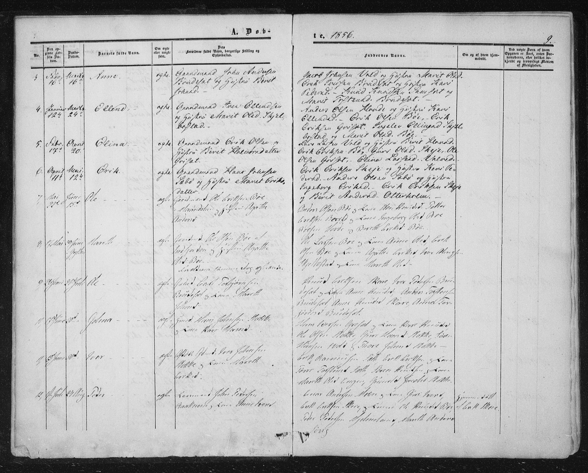 Ministerialprotokoller, klokkerbøker og fødselsregistre - Møre og Romsdal, AV/SAT-A-1454/543/L0562: Ministerialbok nr. 543A02, 1854-1884, s. 9