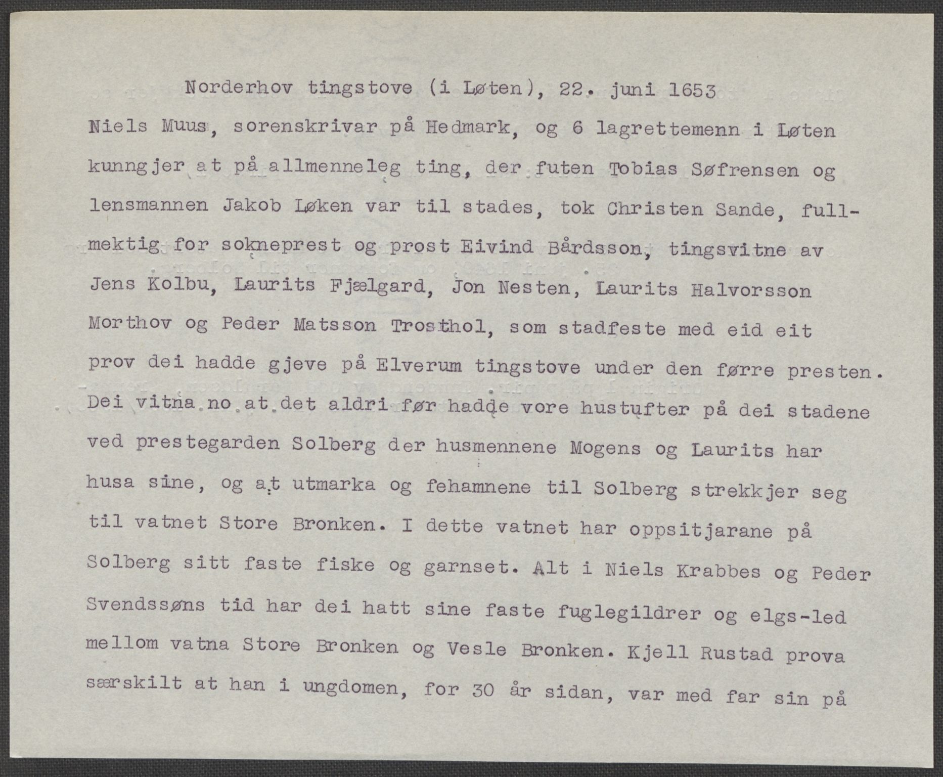 Riksarkivets diplomsamling, AV/RA-EA-5965/F15/L0011: Prestearkiv - Hedmark, 1575-1735, s. 117
