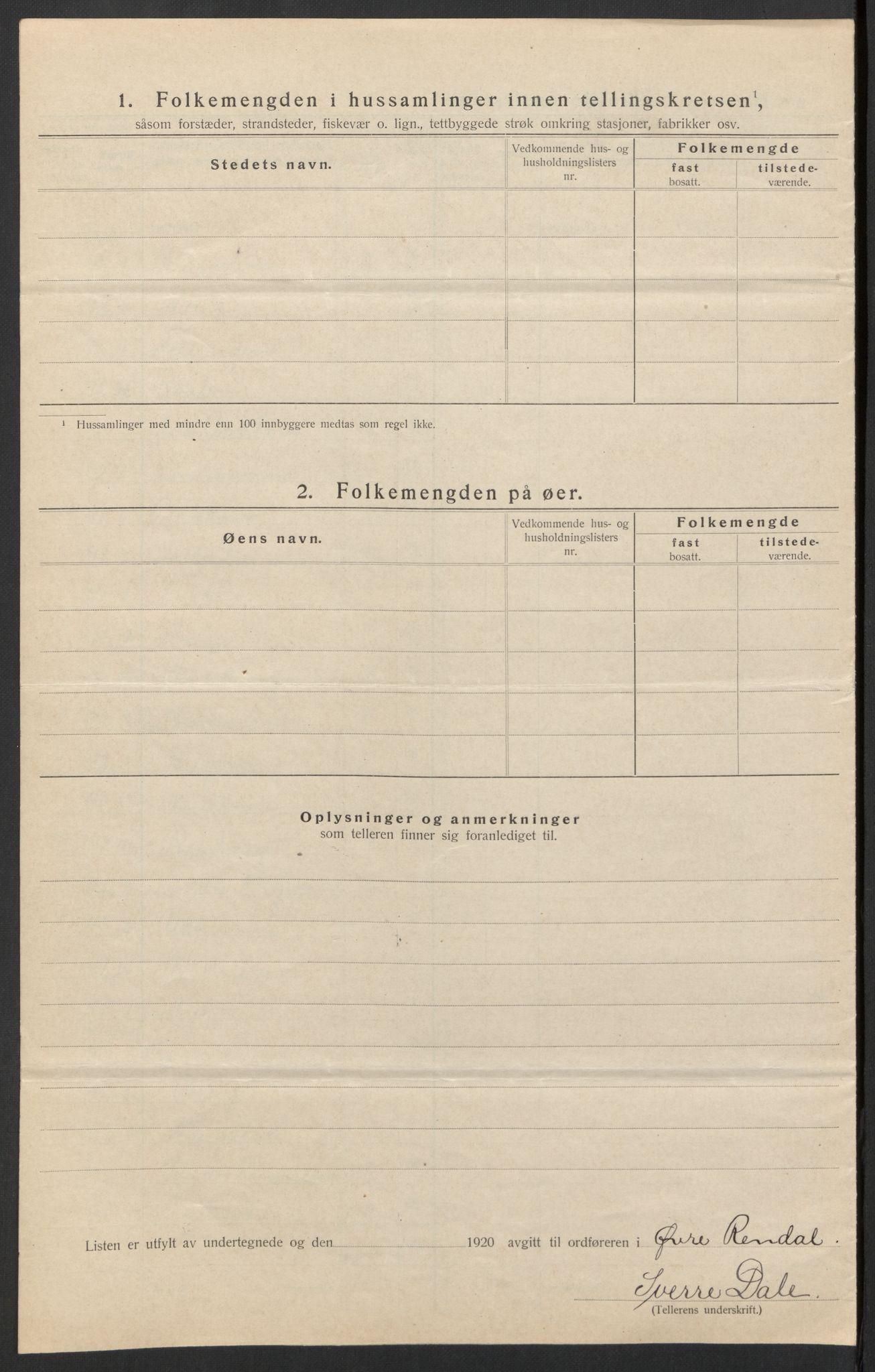 SAH, Folketelling 1920 for 0433 Øvre Rendal herred, 1920, s. 17