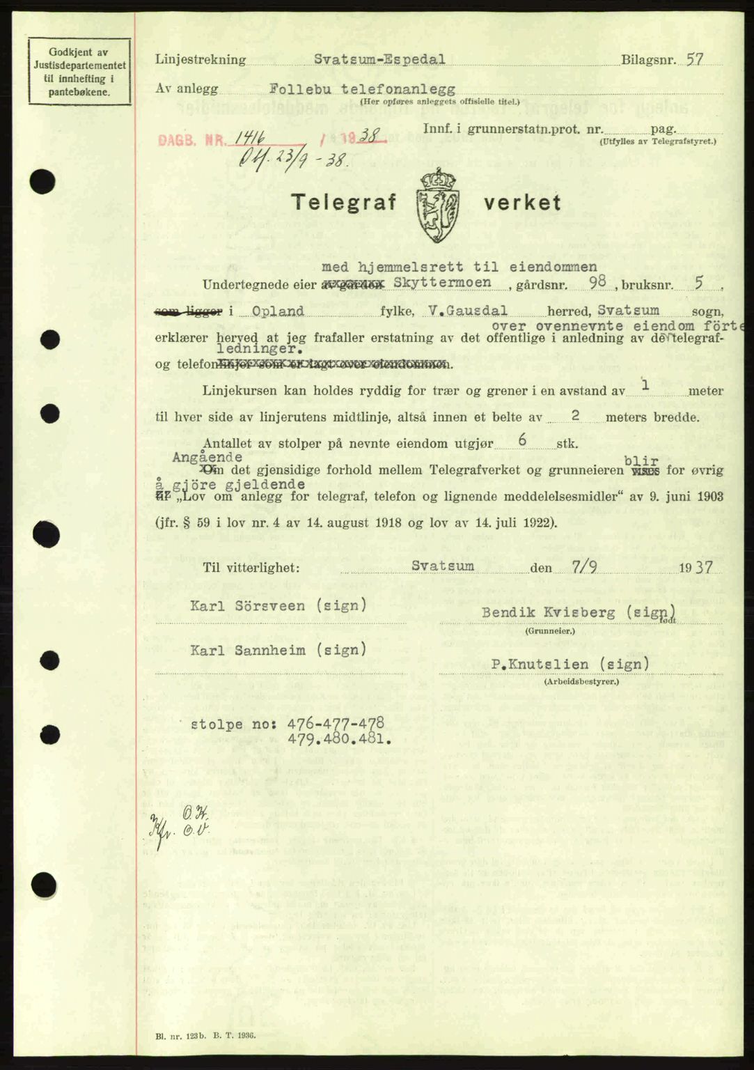 Sør-Gudbrandsdal tingrett, SAH/TING-004/H/Hb/Hbd/L0005: Pantebok nr. A5, 1938-1939, Dagboknr: 1416/1938