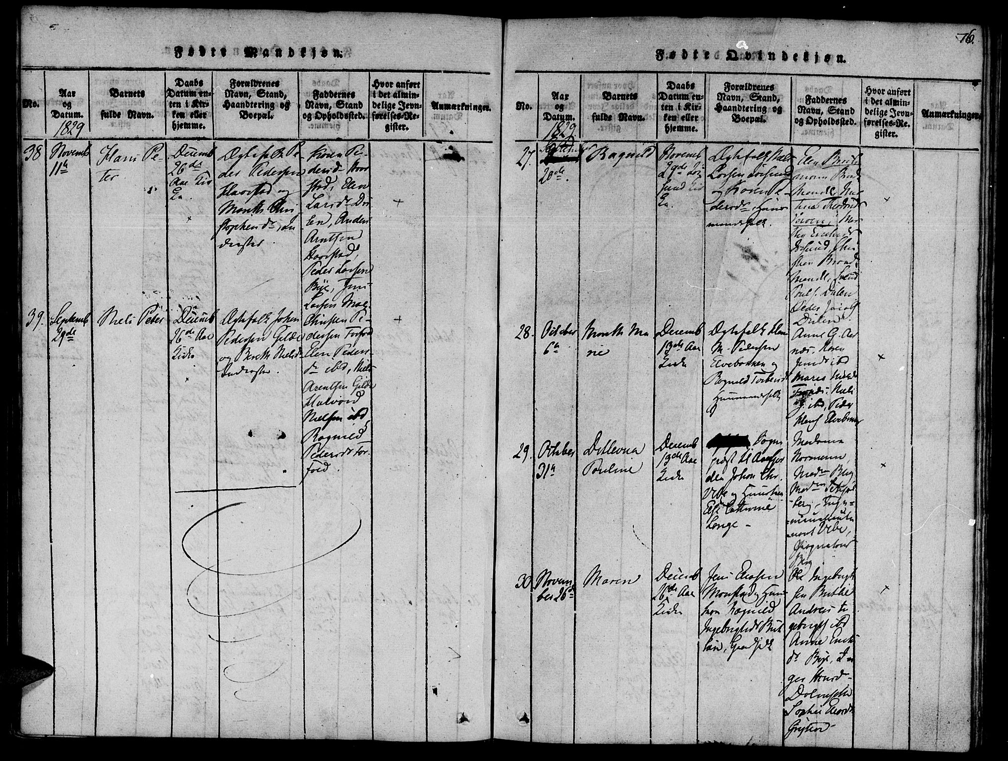 Ministerialprotokoller, klokkerbøker og fødselsregistre - Sør-Trøndelag, SAT/A-1456/655/L0675: Ministerialbok nr. 655A04, 1818-1830, s. 76