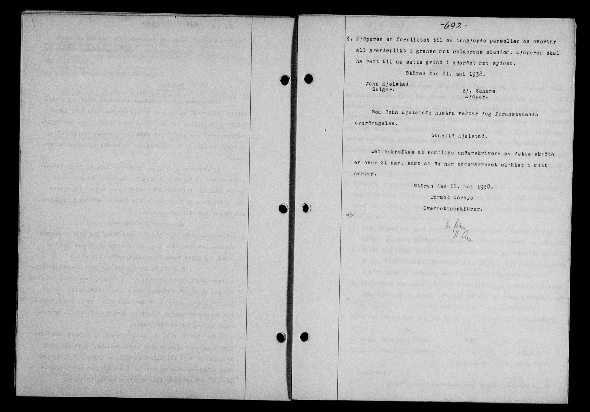 Gauldal sorenskriveri, SAT/A-0014/1/2/2C/L0048: Pantebok nr. 51-52, 1937-1938, s. 692, Dagboknr: 680/1938