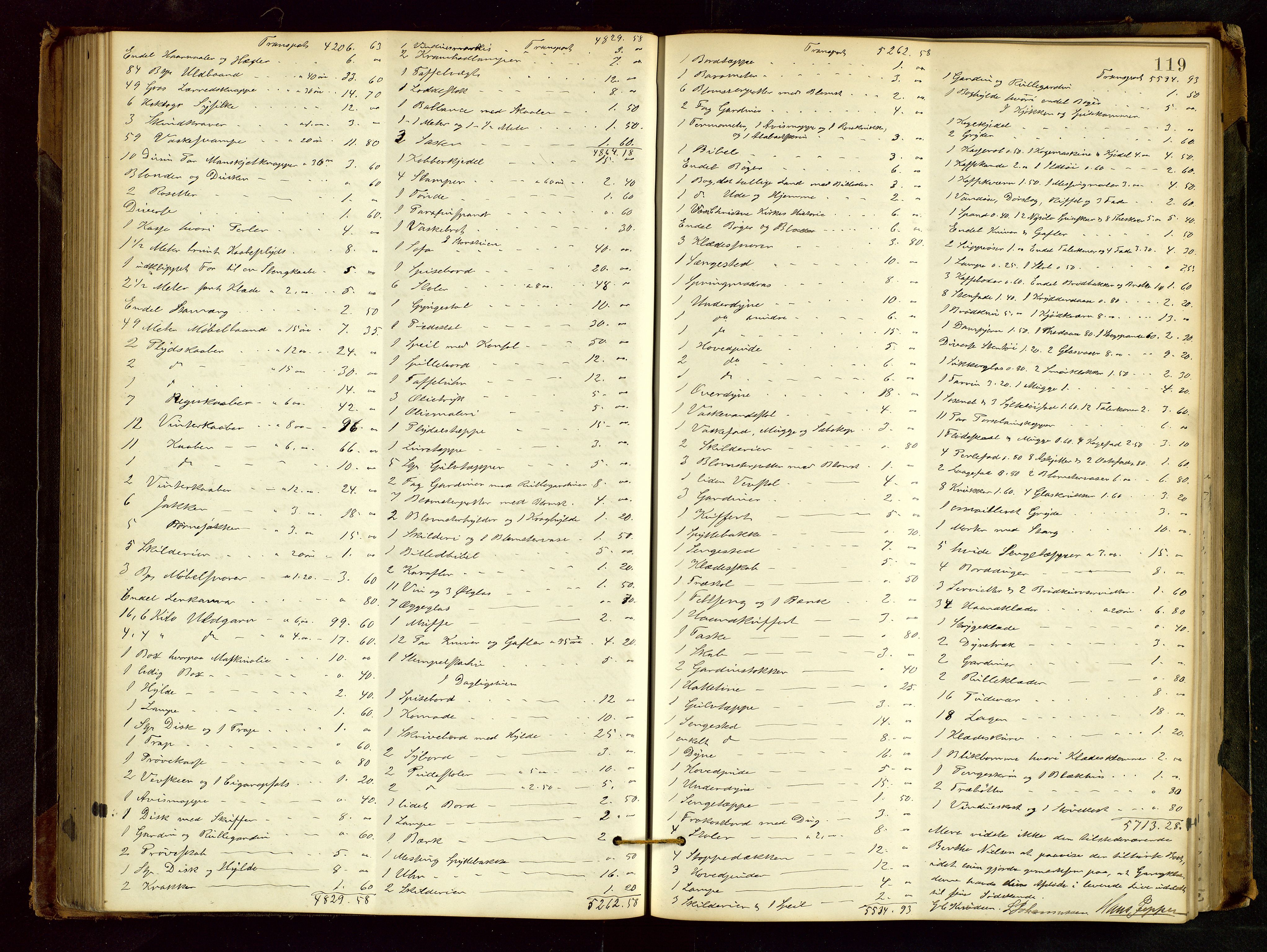 Haugesund tingrett, AV/SAST-A-101415/01/IV/IVB/L0002: Skifteregistreringsprotokoll, med register, 1879-1898, s. 118b-119a