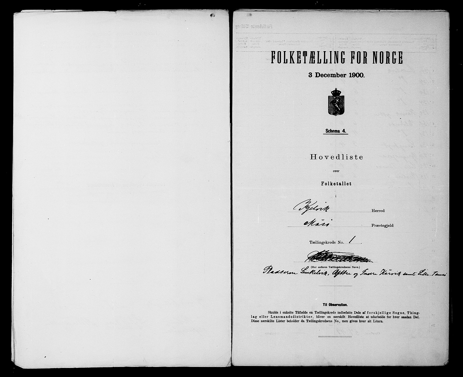 SATØ, Folketelling 1900 for 2019 Kjelvik herred, 1900, s. 4