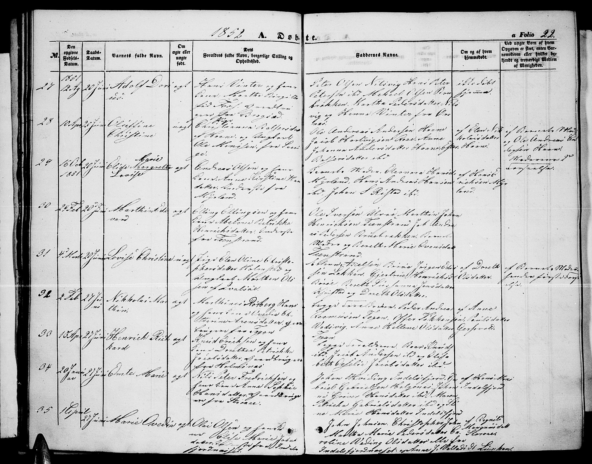Ministerialprotokoller, klokkerbøker og fødselsregistre - Nordland, AV/SAT-A-1459/888/L1265: Klokkerbok nr. 888C03, 1850-1863, s. 22