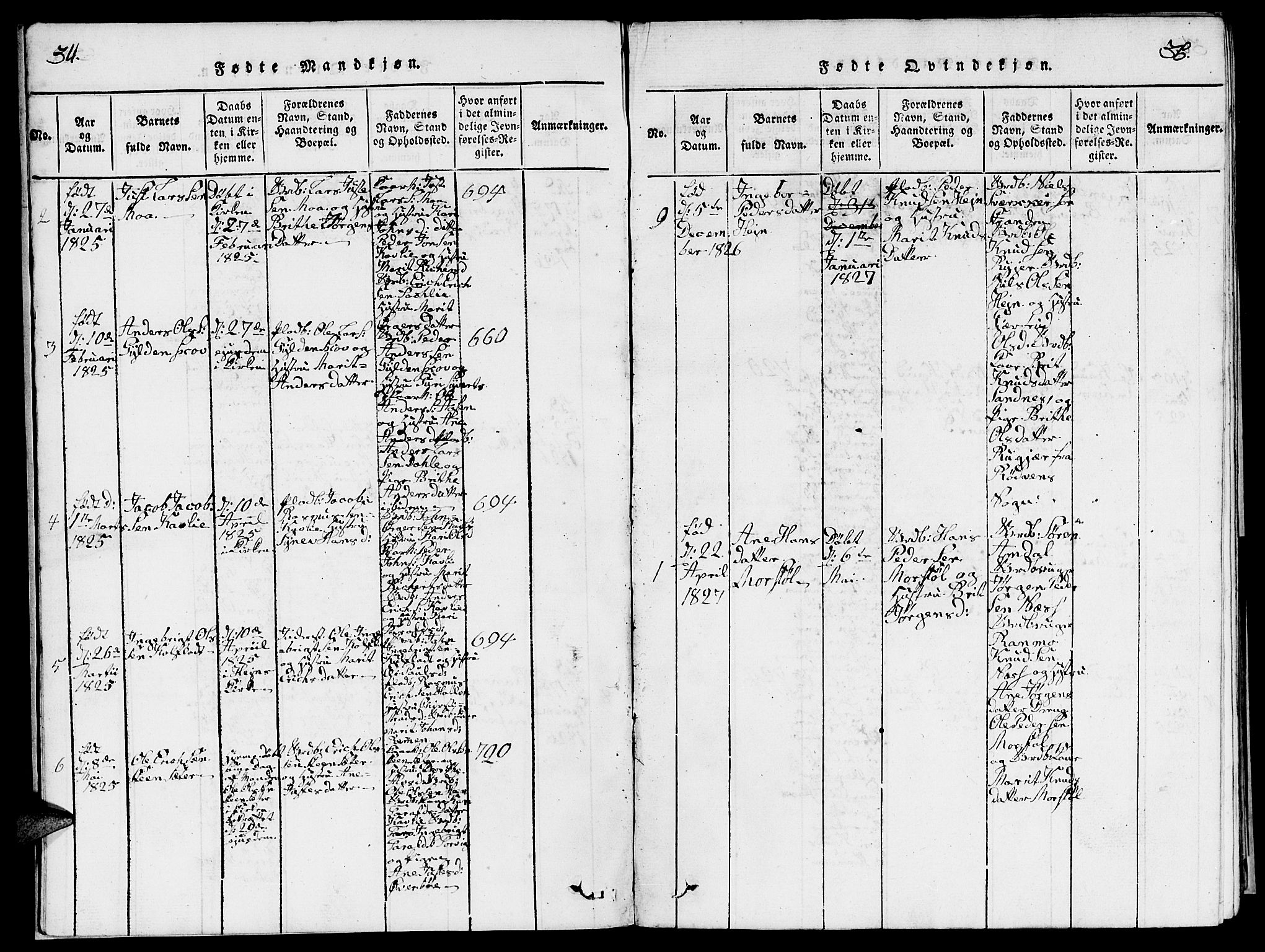 Ministerialprotokoller, klokkerbøker og fødselsregistre - Møre og Romsdal, SAT/A-1454/545/L0587: Klokkerbok nr. 545C01, 1818-1836, s. 34-35