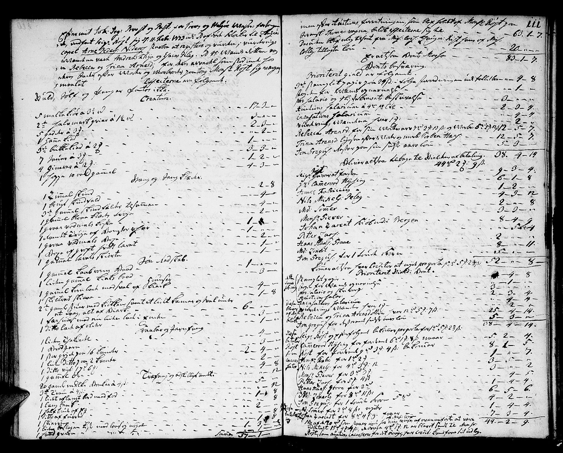 Tromsø/Troms prosti, AV/SATØ-S-1341/F/Fc/L0016: Skifteprotokoll, 1733-1788, s. 110b-111a