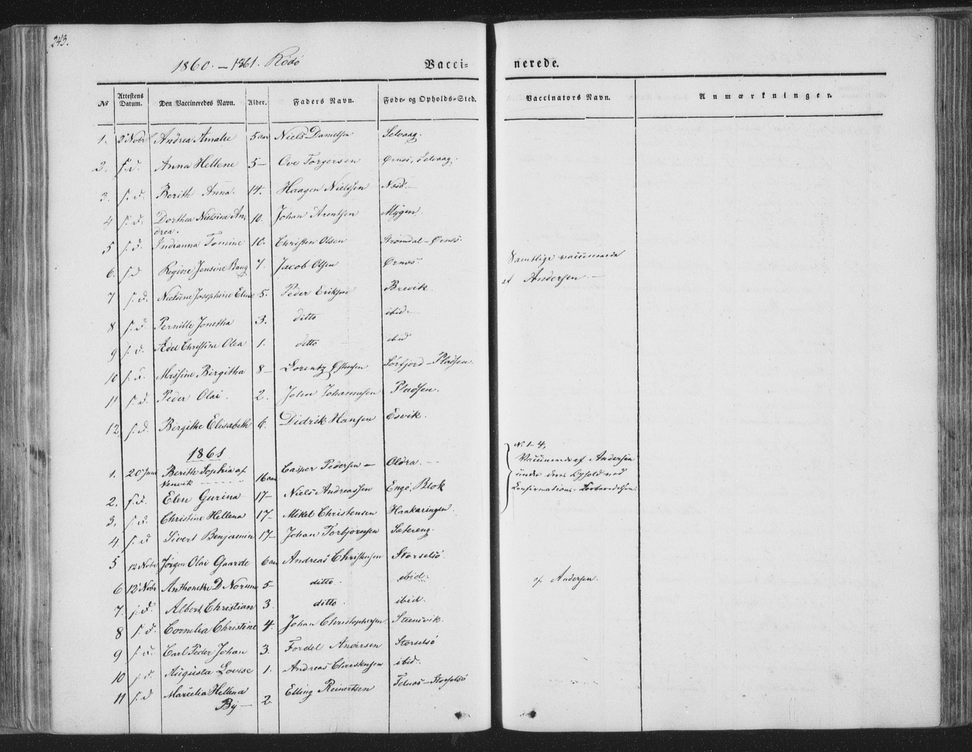 Ministerialprotokoller, klokkerbøker og fødselsregistre - Nordland, AV/SAT-A-1459/841/L0604: Ministerialbok nr. 841A09 /1, 1845-1862, s. 243