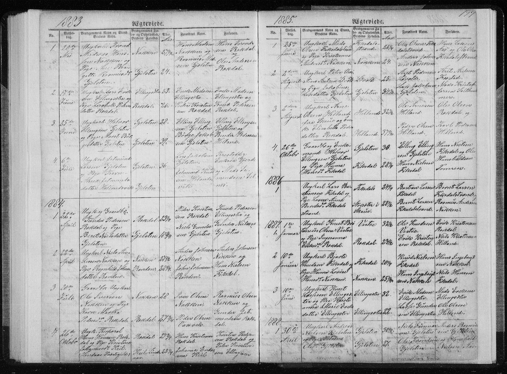 Ministerialprotokoller, klokkerbøker og fødselsregistre - Møre og Romsdal, AV/SAT-A-1454/540/L0541: Klokkerbok nr. 540C01, 1867-1920, s. 197