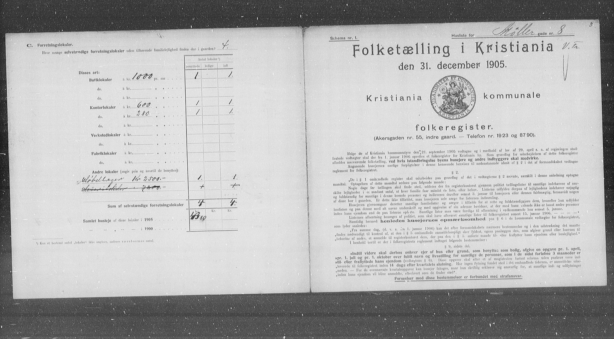 OBA, Kommunal folketelling 31.12.1905 for Kristiania kjøpstad, 1905, s. 35913