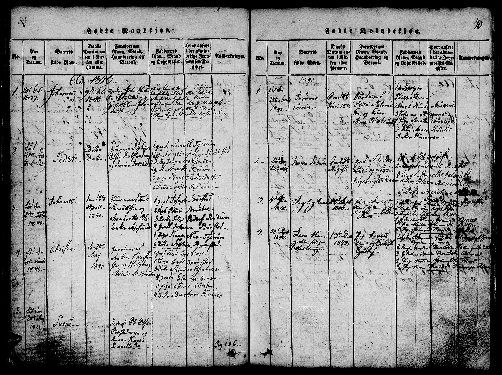 Ministerialprotokoller, klokkerbøker og fødselsregistre - Nord-Trøndelag, SAT/A-1458/765/L0562: Klokkerbok nr. 765C01, 1817-1851, s. 40