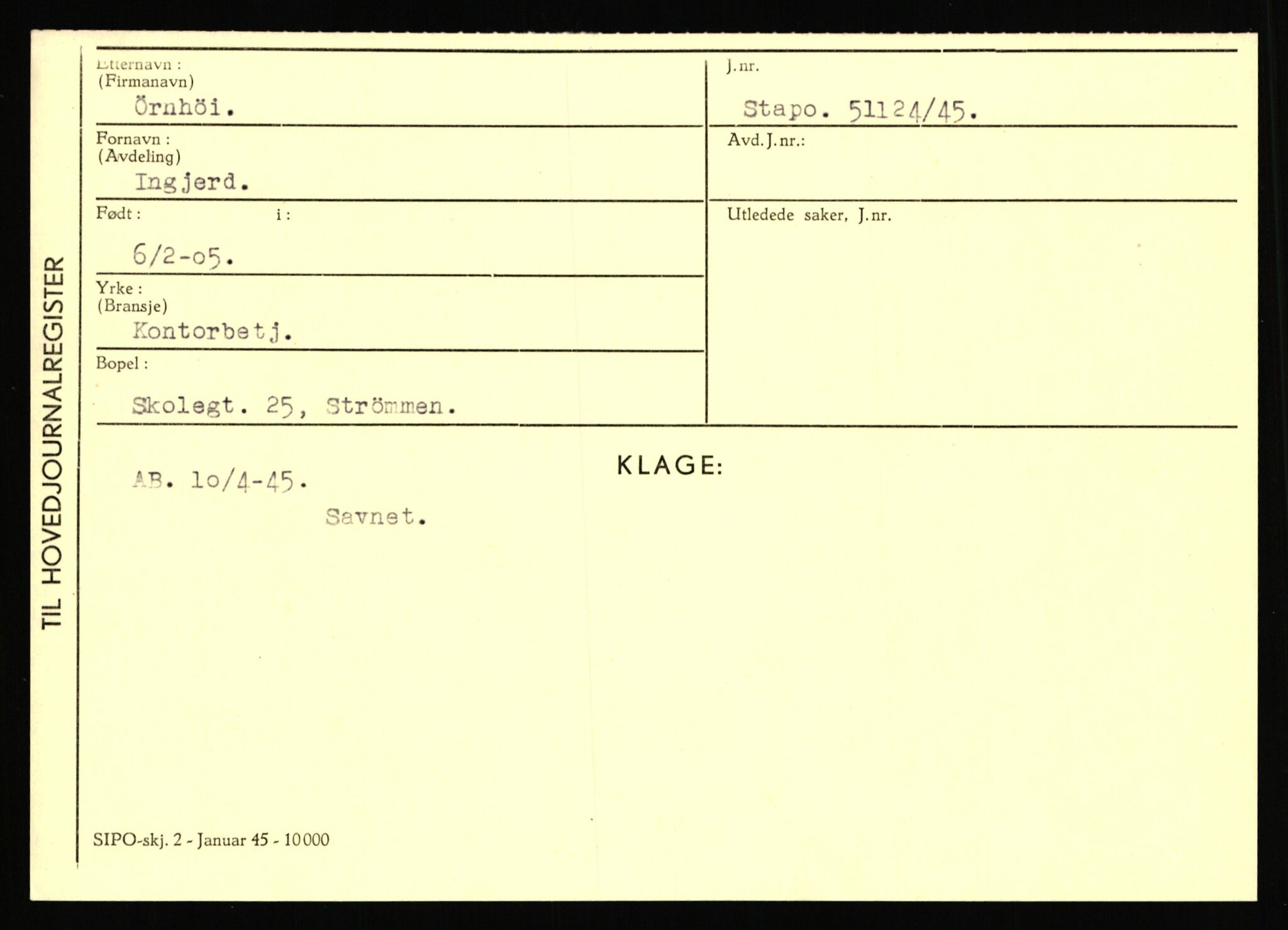 Statspolitiet - Hovedkontoret / Osloavdelingen, AV/RA-S-1329/C/Ca/L0016: Uberg - Øystese, 1943-1945, s. 3655