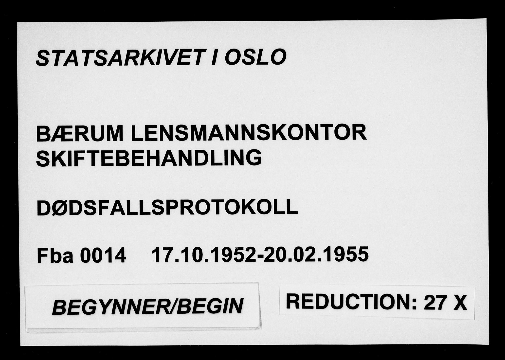 Bærum lensmannskontor, SAO/A-10277/H/Ha/Haa/L0014: Dødsanmeldelsesprotokoll, 1952-1955
