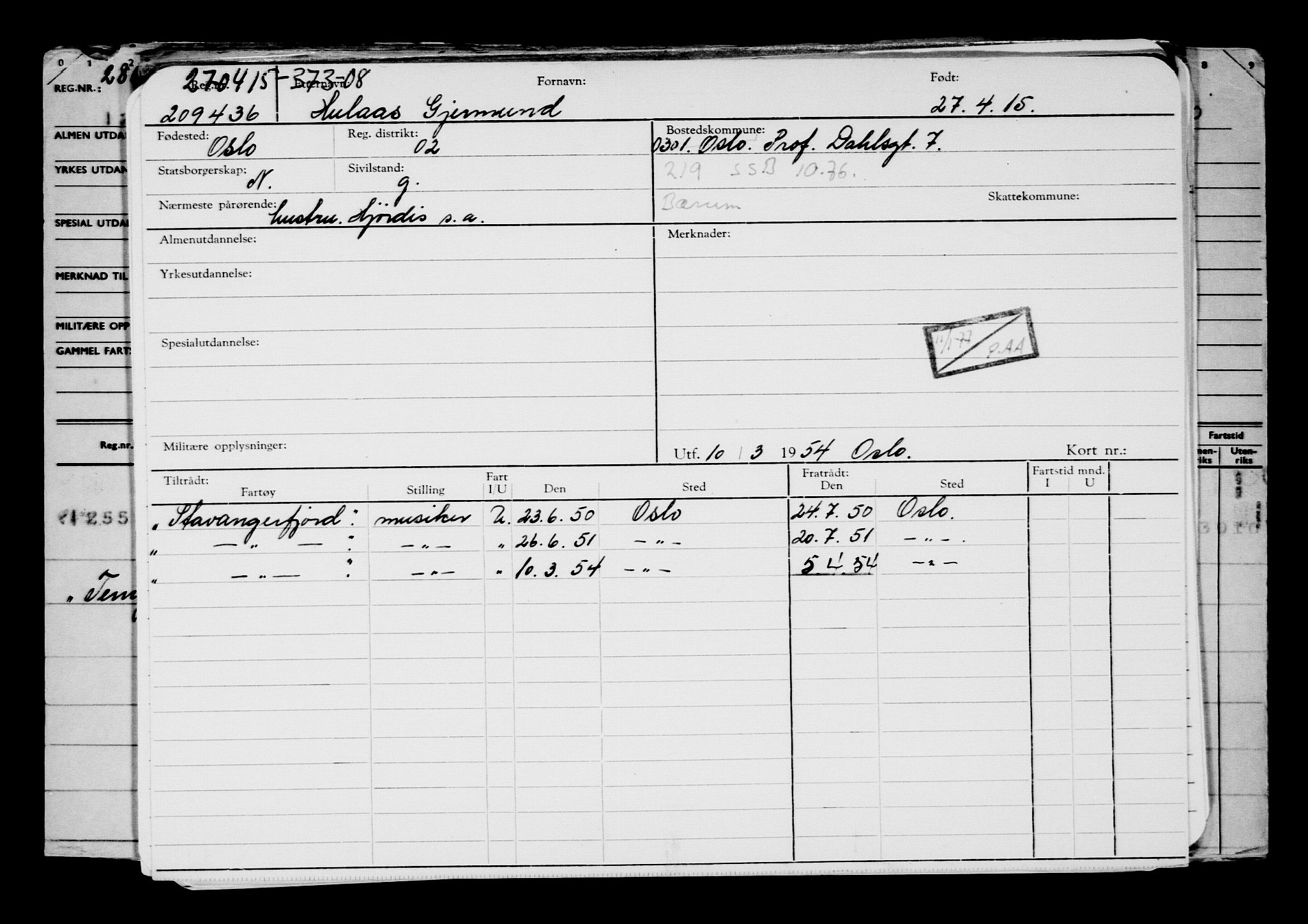 Direktoratet for sjømenn, AV/RA-S-3545/G/Gb/L0129: Hovedkort, 1915, s. 345