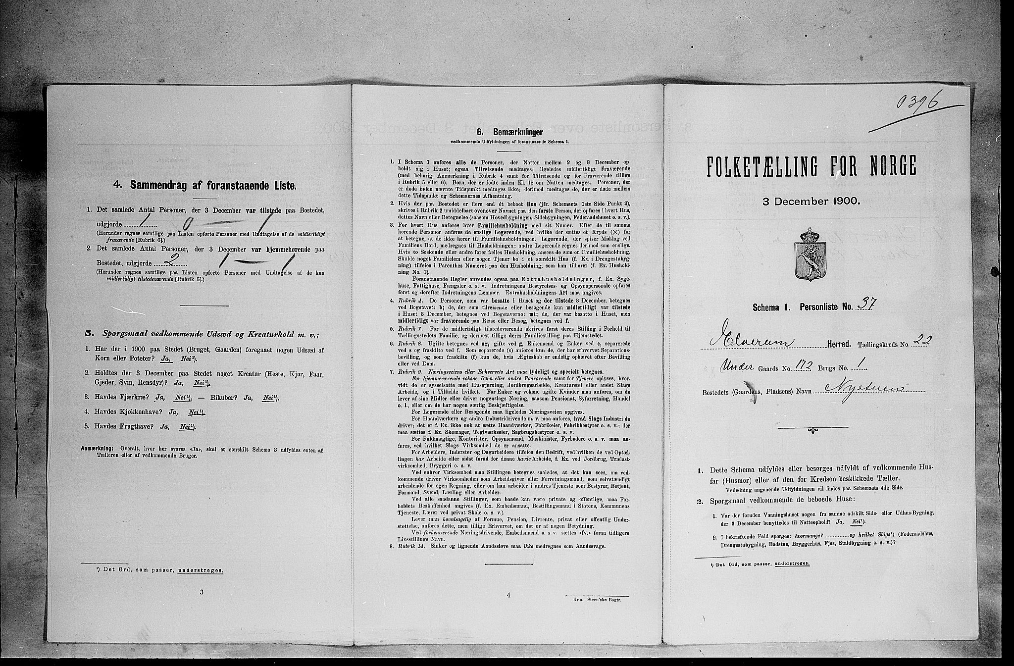 SAH, Folketelling 1900 for 0427 Elverum herred, 1900, s. 2866