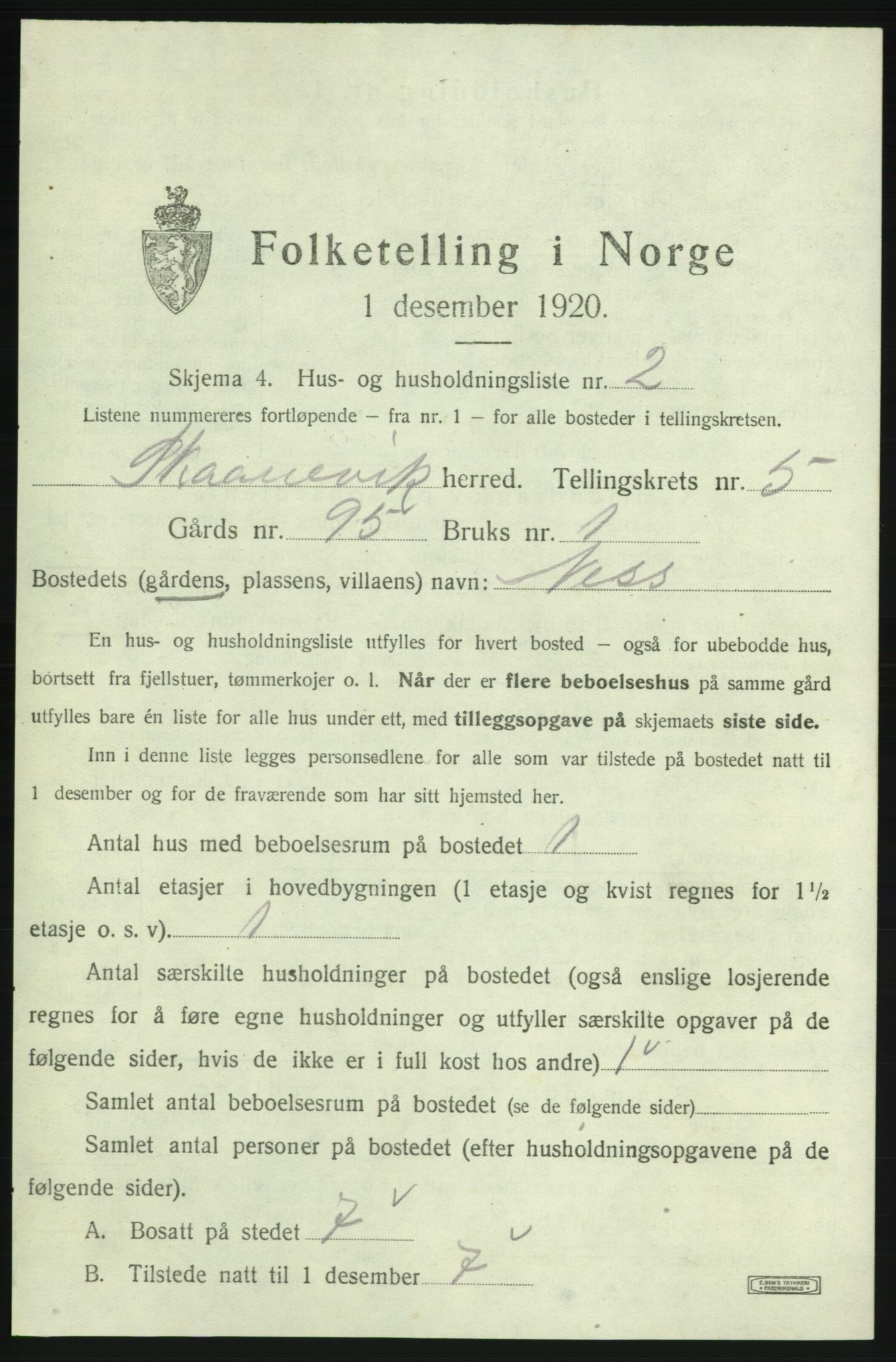 SAB, Folketelling 1920 for 1212 Skånevik herred, 1920, s. 713