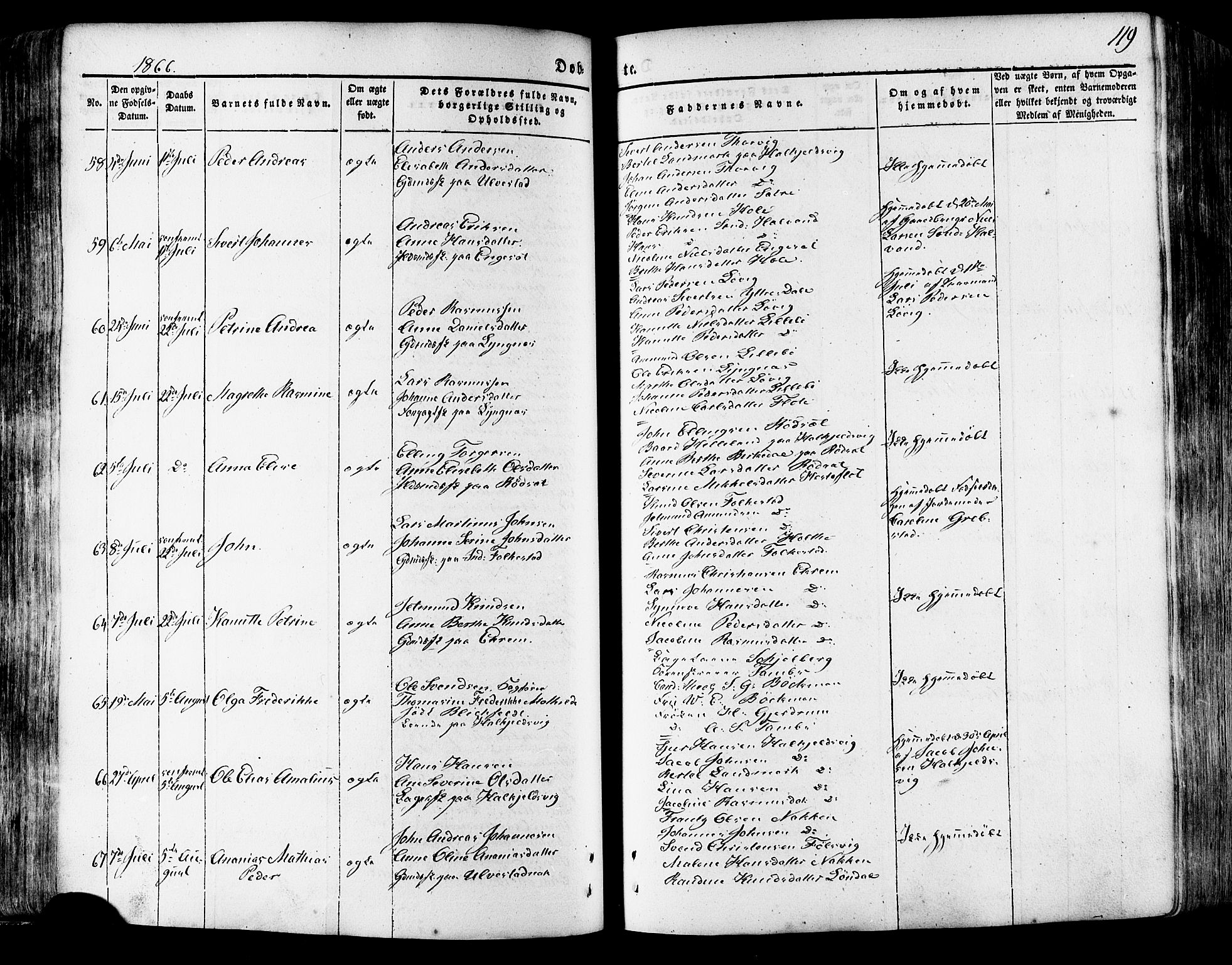 Ministerialprotokoller, klokkerbøker og fødselsregistre - Møre og Romsdal, SAT/A-1454/511/L0140: Ministerialbok nr. 511A07, 1851-1878, s. 119