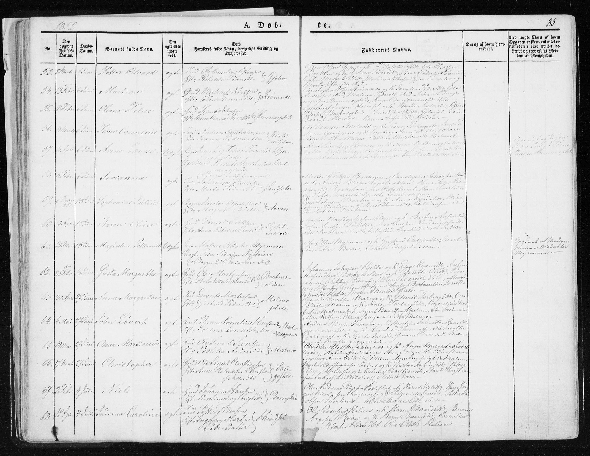 Ministerialprotokoller, klokkerbøker og fødselsregistre - Nord-Trøndelag, AV/SAT-A-1458/741/L0393: Ministerialbok nr. 741A07, 1849-1863, s. 35