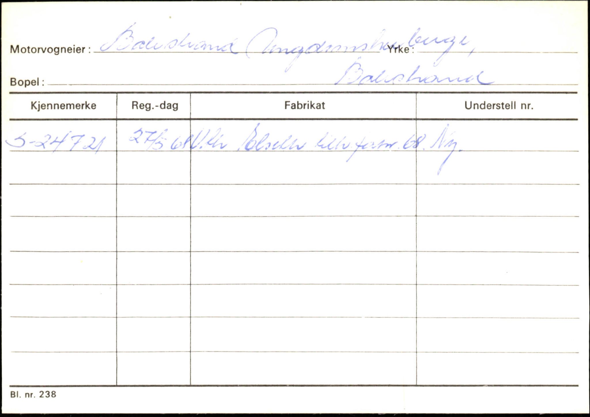 Statens vegvesen, Sogn og Fjordane vegkontor, AV/SAB-A-5301/4/F/L0132: Eigarregister Askvoll A-Å. Balestrand A-Å, 1945-1975, s. 1564