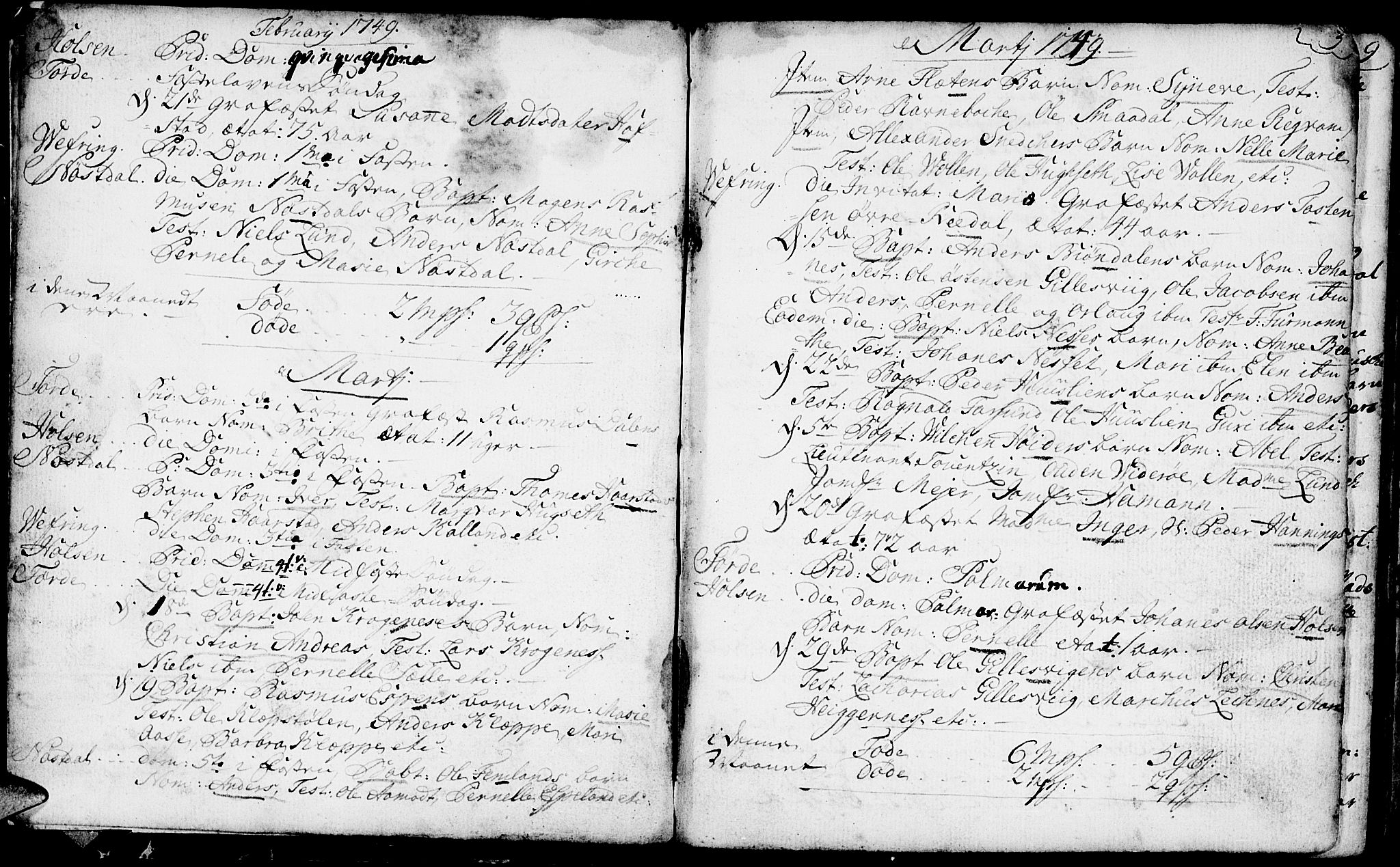 Førde sokneprestembete, AV/SAB-A-79901/H/Haa/Haaa/L0003: Ministerialbok nr. A 3, 1749-1764, s. 3