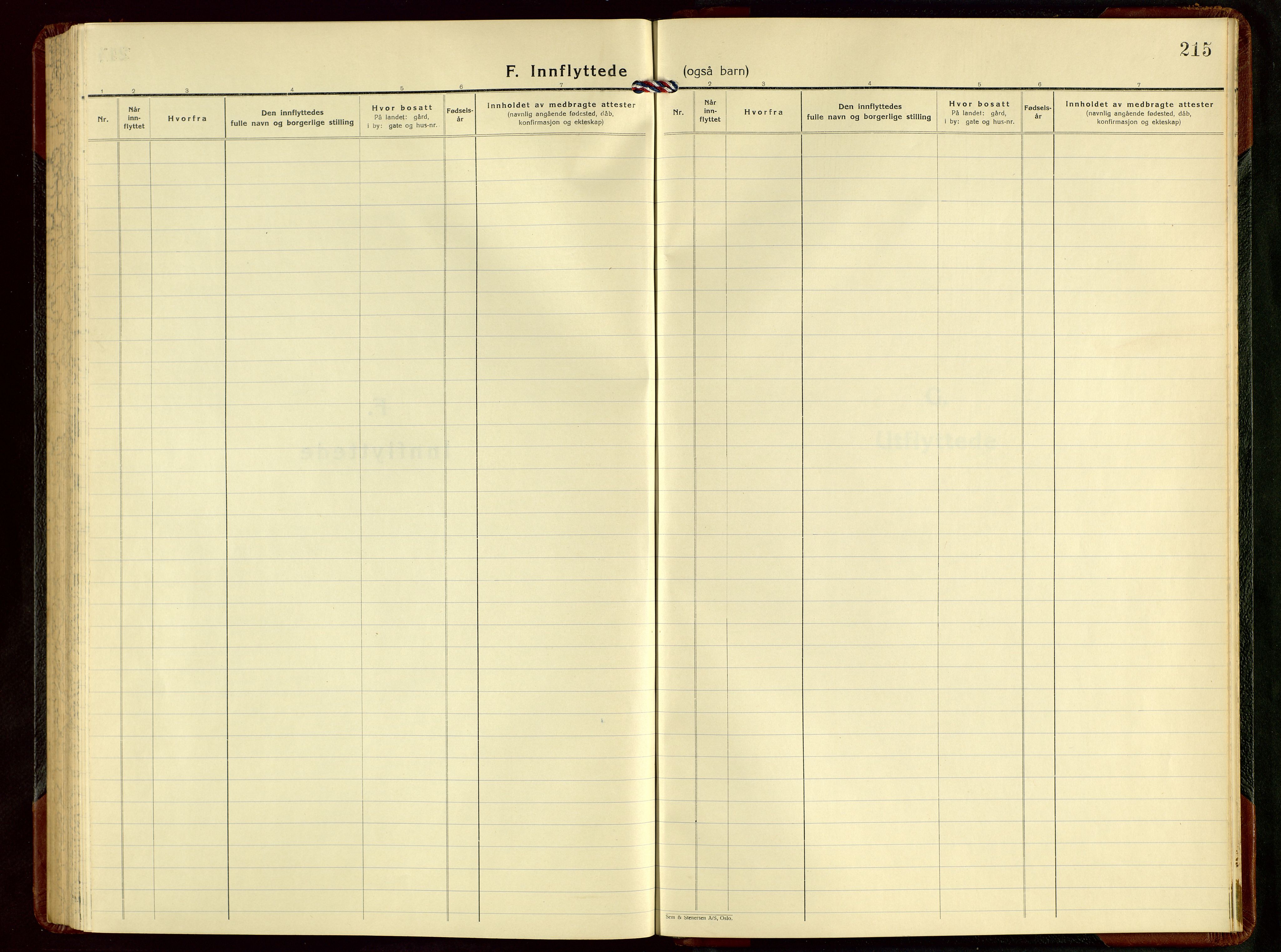 Tysvær sokneprestkontor, AV/SAST-A -101864/H/Ha/Hab/L0008: Klokkerbok nr. B 8, 1947-1957, s. 215