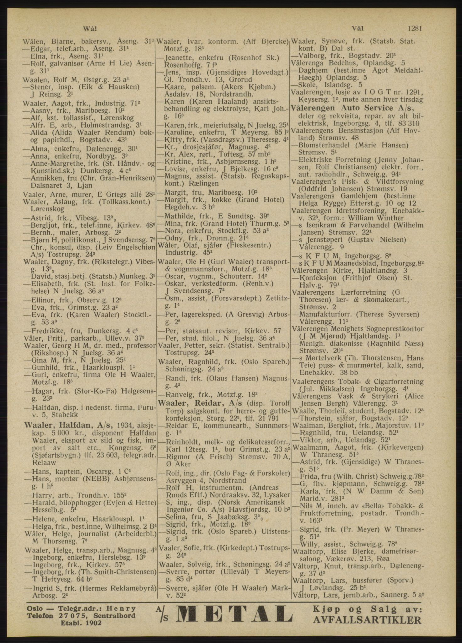 Kristiania/Oslo adressebok, PUBL/-, 1946, s. 1281