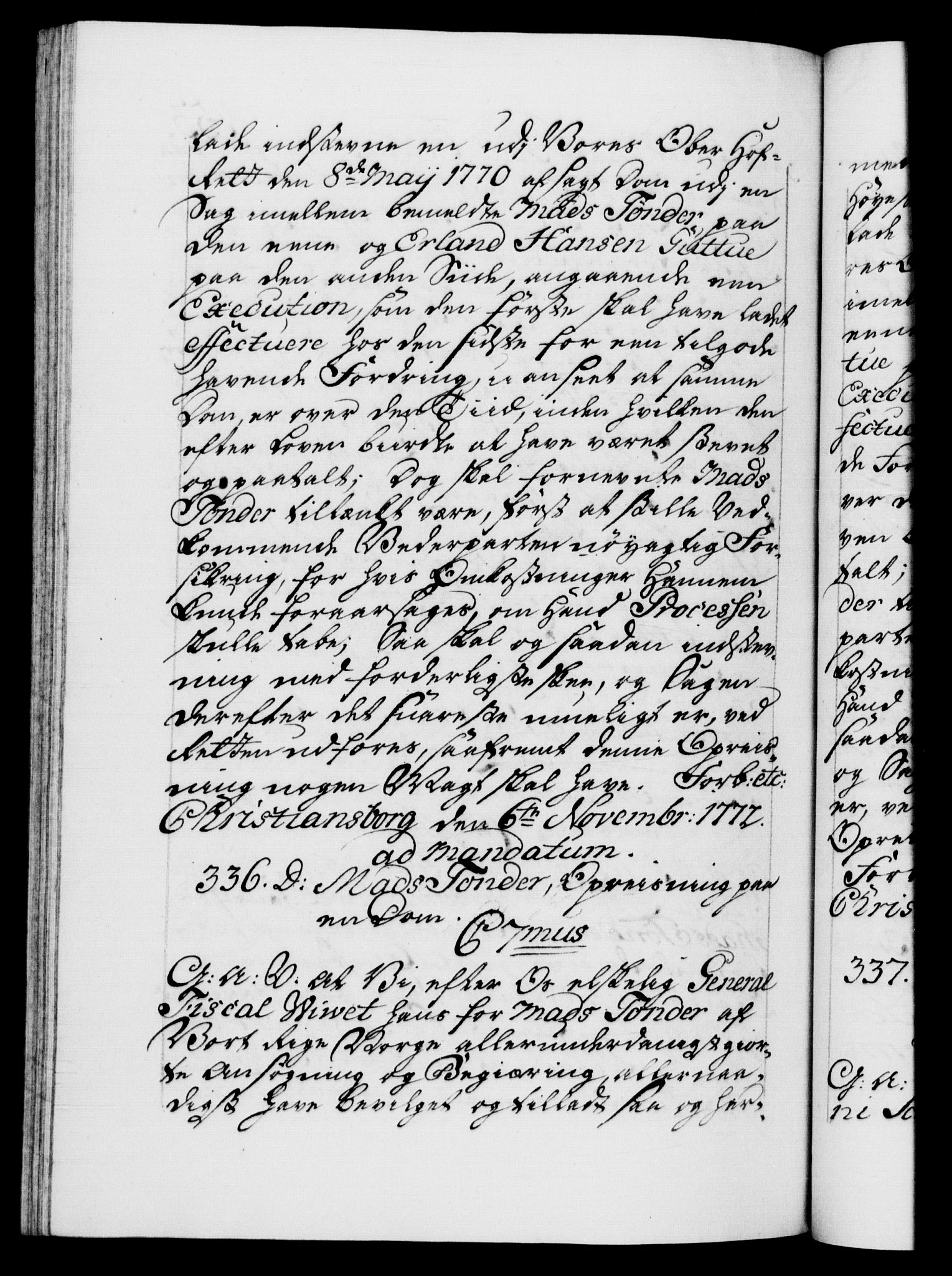 Danske Kanselli 1572-1799, RA/EA-3023/F/Fc/Fca/Fcaa/L0045: Norske registre "Norske eller 3. dept.s åpne brev, 1771-1773, s. 453b