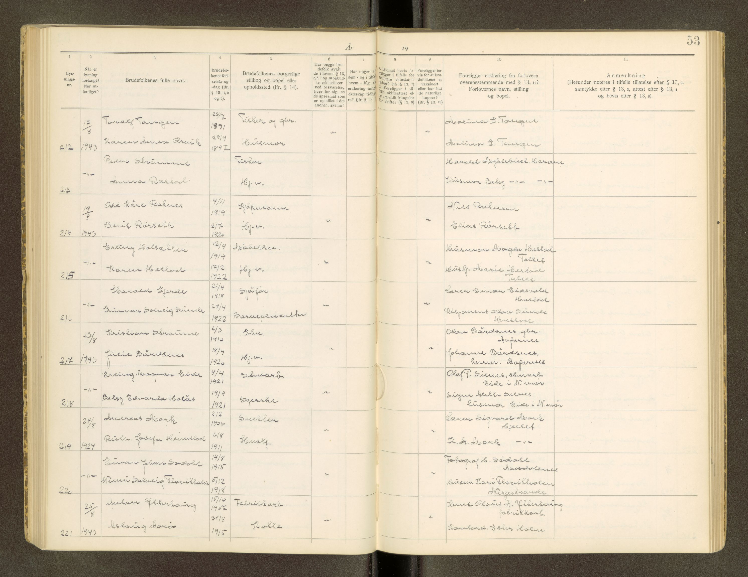 Romsdal sorenskriveri, AV/SAT-A-4149/1/6/6D/L0001: Lysingsbok, 1929-1946, s. 53