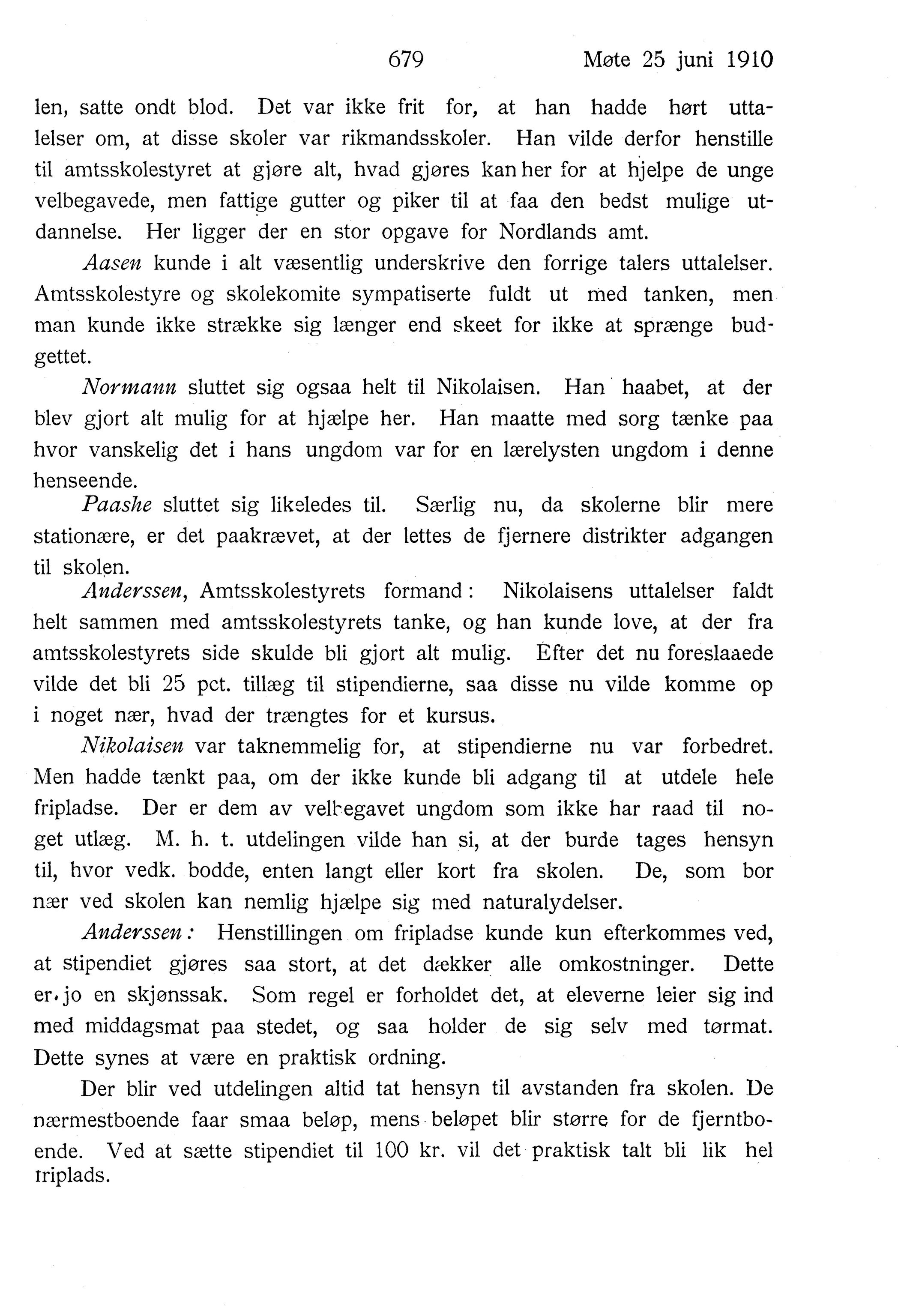 Nordland Fylkeskommune. Fylkestinget, AIN/NFK-17/176/A/Ac/L0033: Fylkestingsforhandlinger 1910, 1910