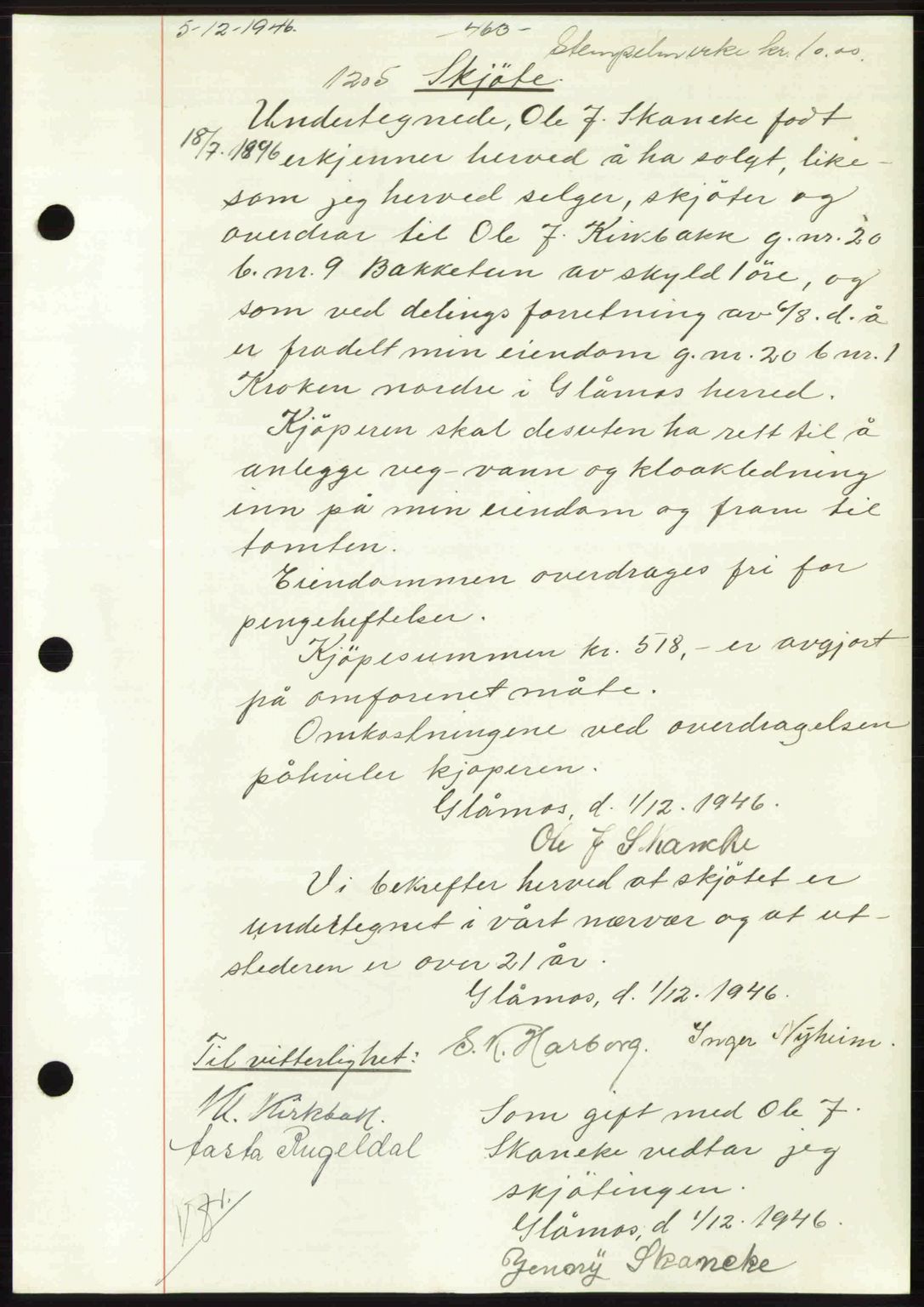 Gauldal sorenskriveri, SAT/A-0014/1/2/2C: Pantebok nr. A2, 1946-1946, Dagboknr: 1205/1946