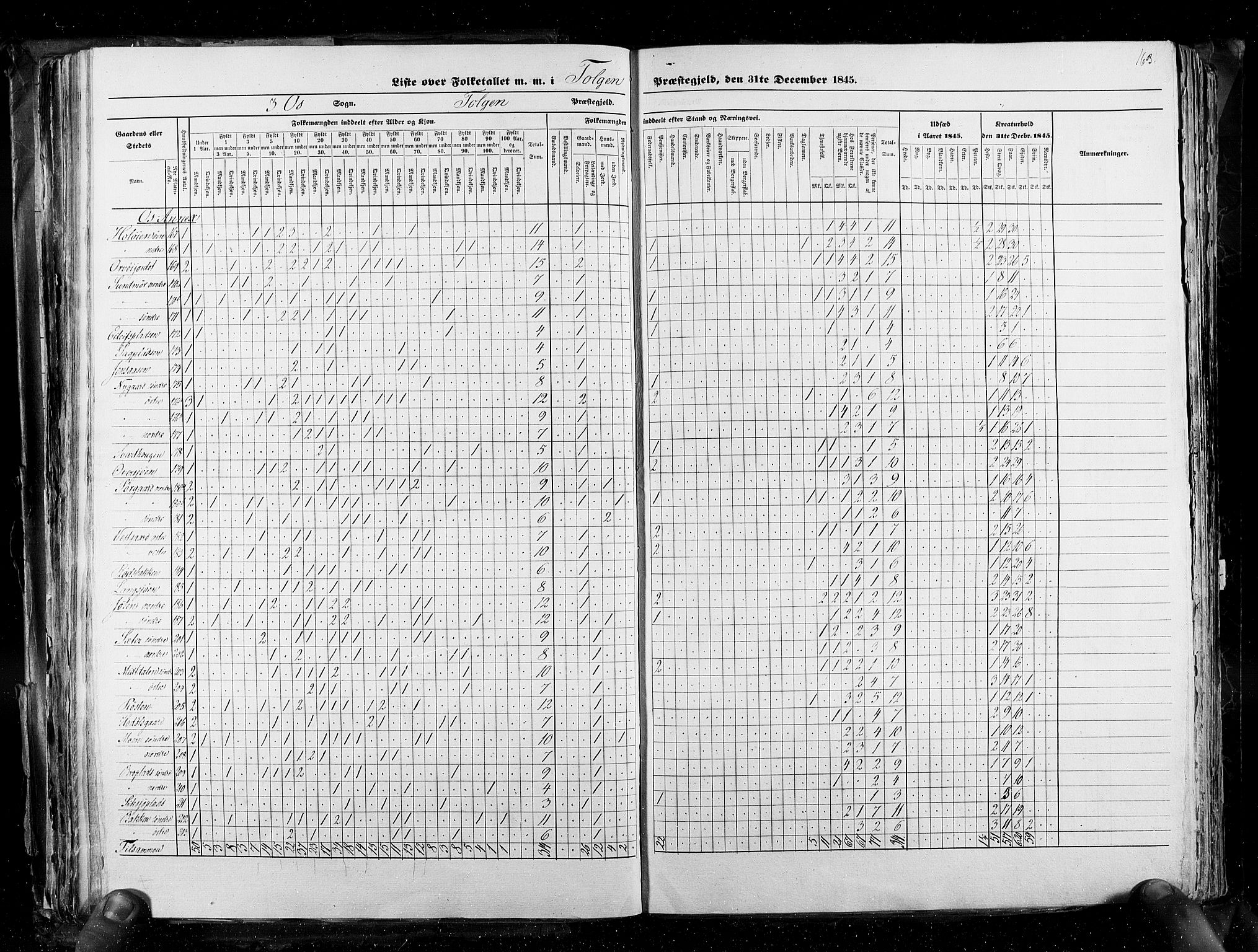 RA, Folketellingen 1845, bind 3: Hedemarken amt og Kristians amt, 1845, s. 163