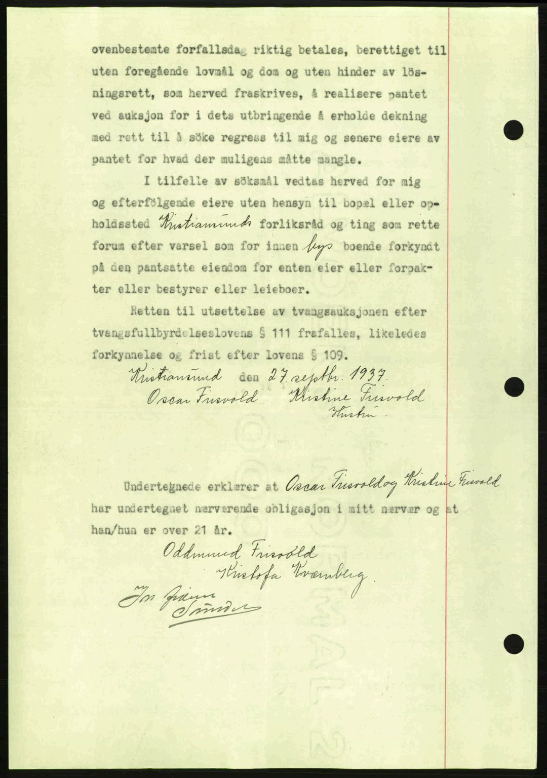 Kristiansund byfogd, AV/SAT-A-4587/A/27: Pantebok nr. 29, 1936-1937, Dagboknr: 541/1937